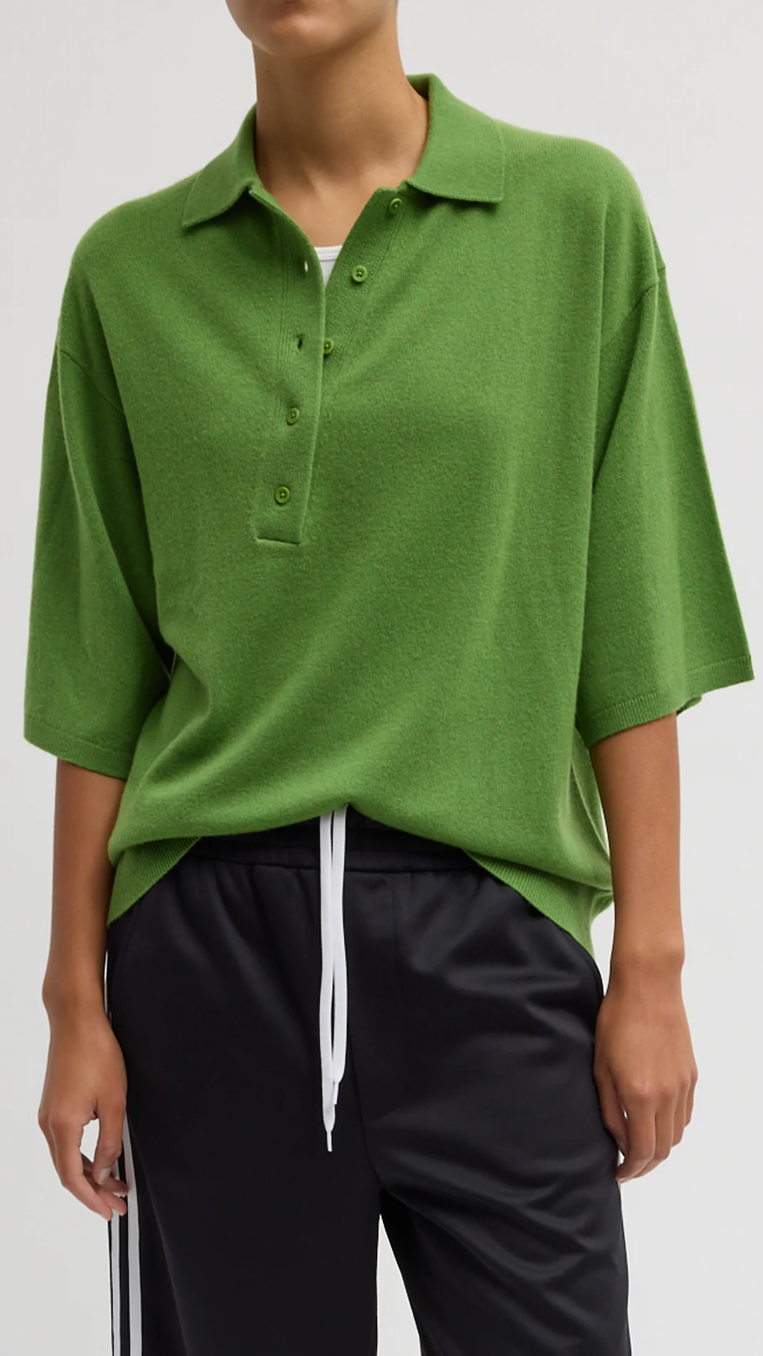 Tibi Oversized Easy T Polo in Avocado