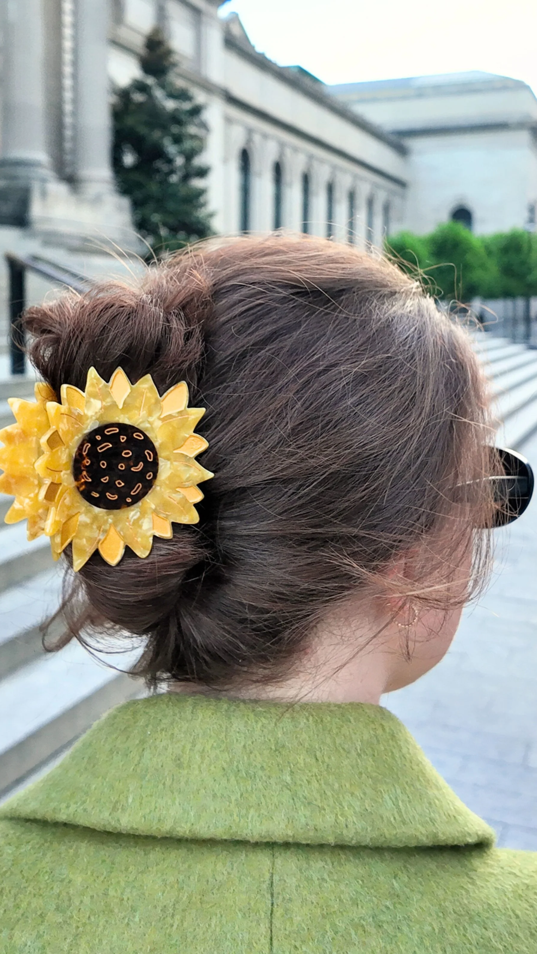 Solar Eclipse Sunflower Claw Clip