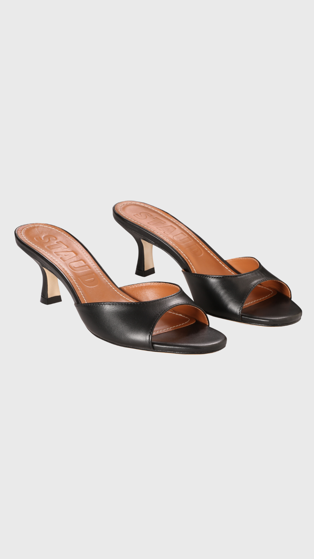 Staud Brigitte Mule in Black Leather