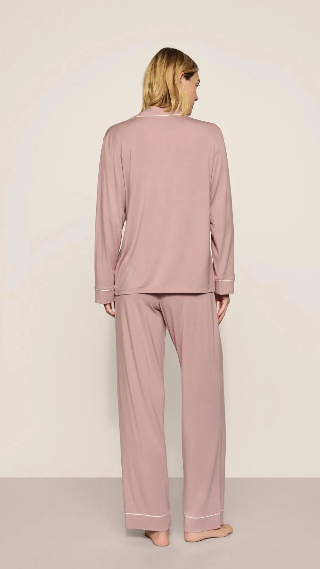 Eberjey Gisele Long PJ Set in Woodrose/Ivory
