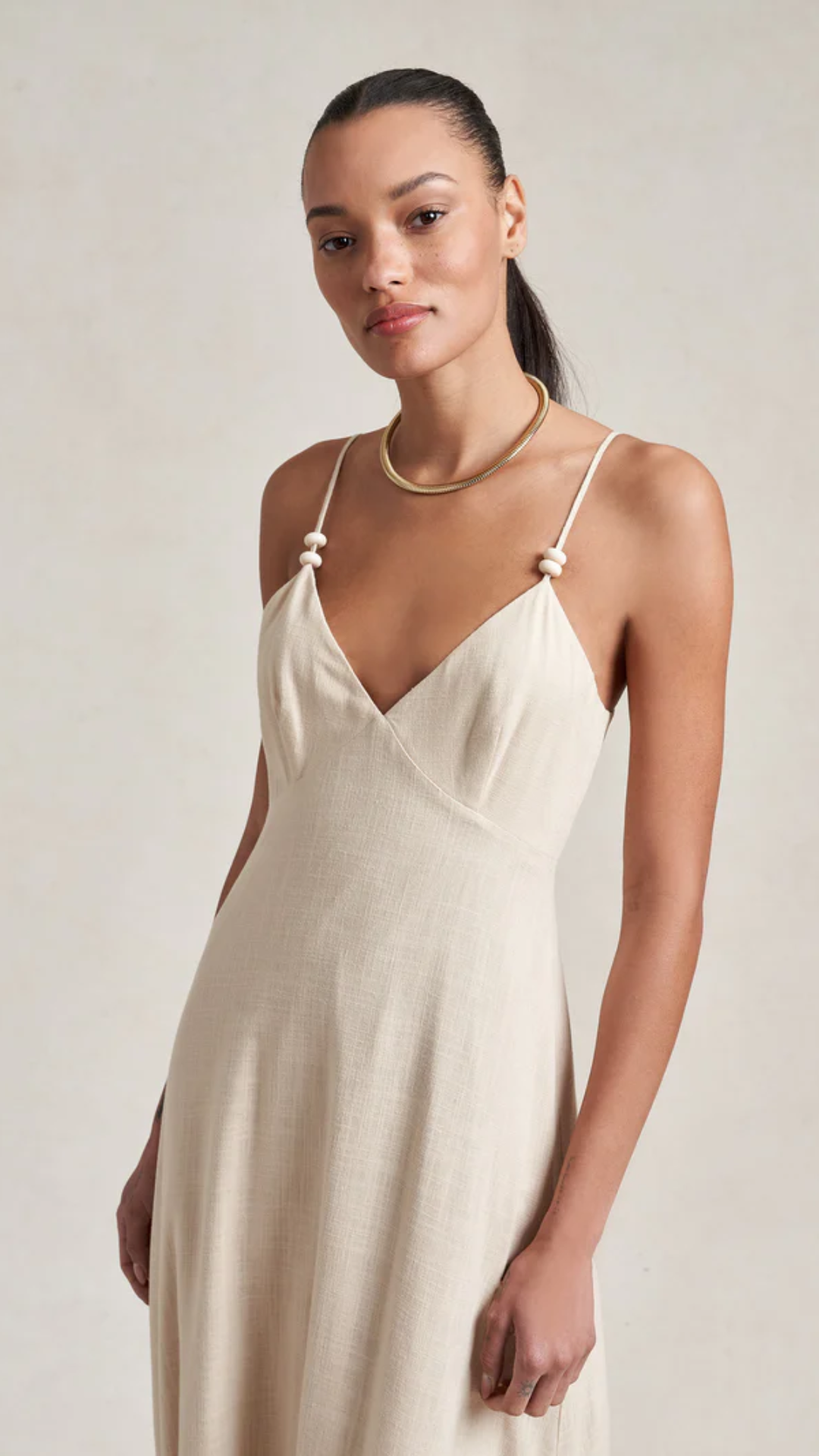 La Ligne Linen Maxi Dress in Sand