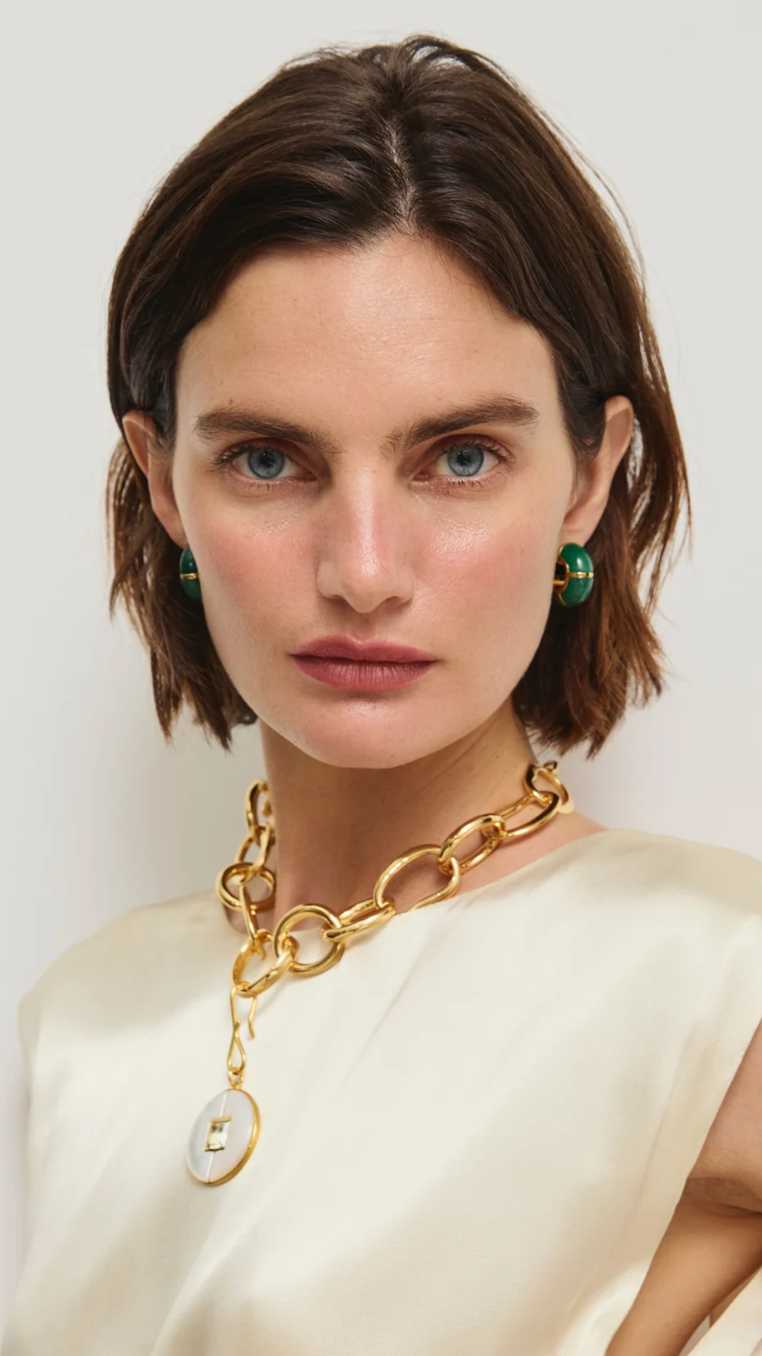 Lizzie Fortunato Zellige Hoops in Green Jade