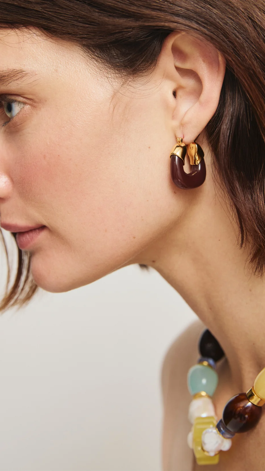 Lizzie Fortunato Mini Organic Hoops in Espresso