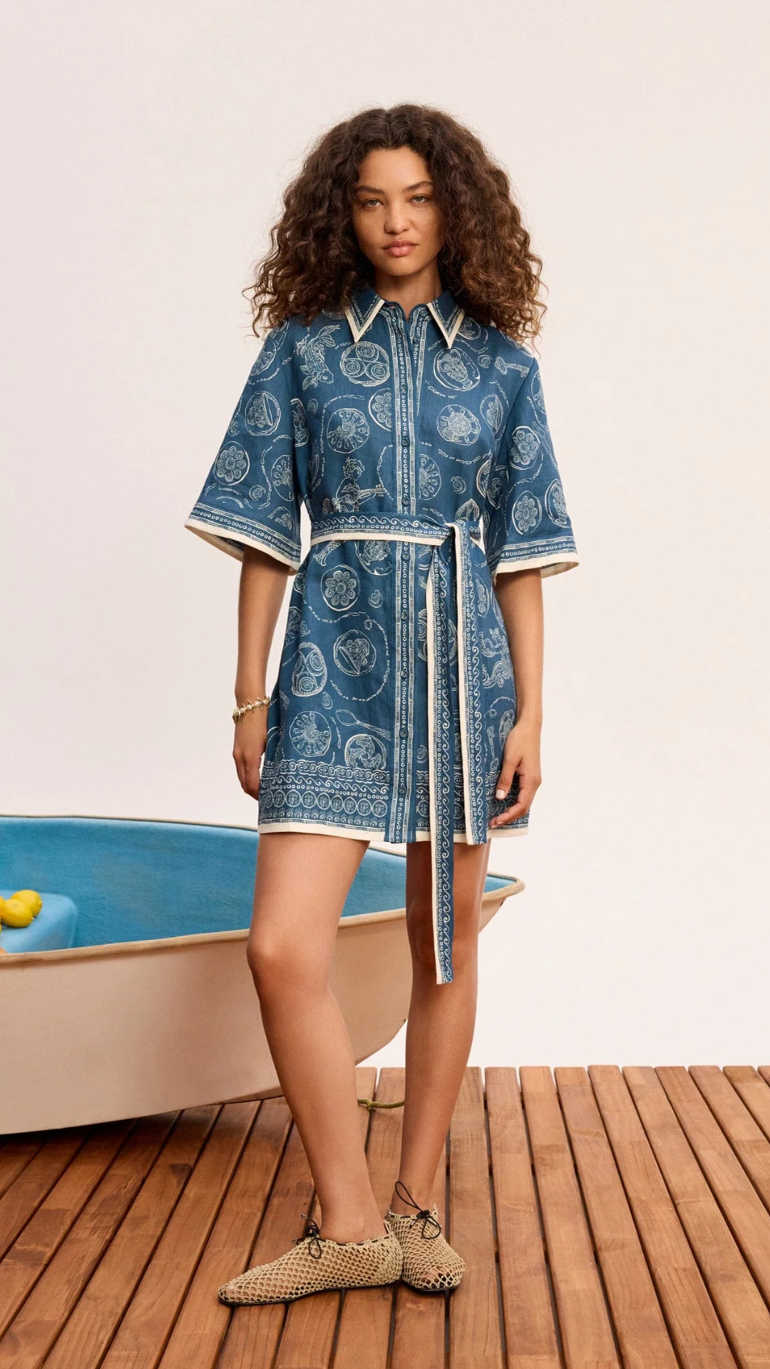 ALÉMAIS Lucky Mini Dress in Blue