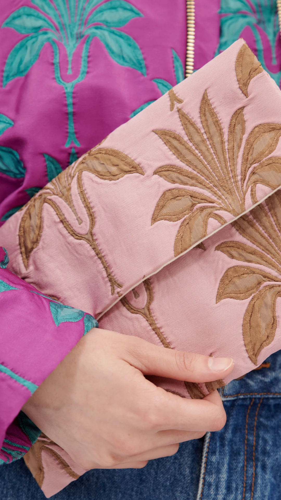 Odeeh Pattern Satin Clutch