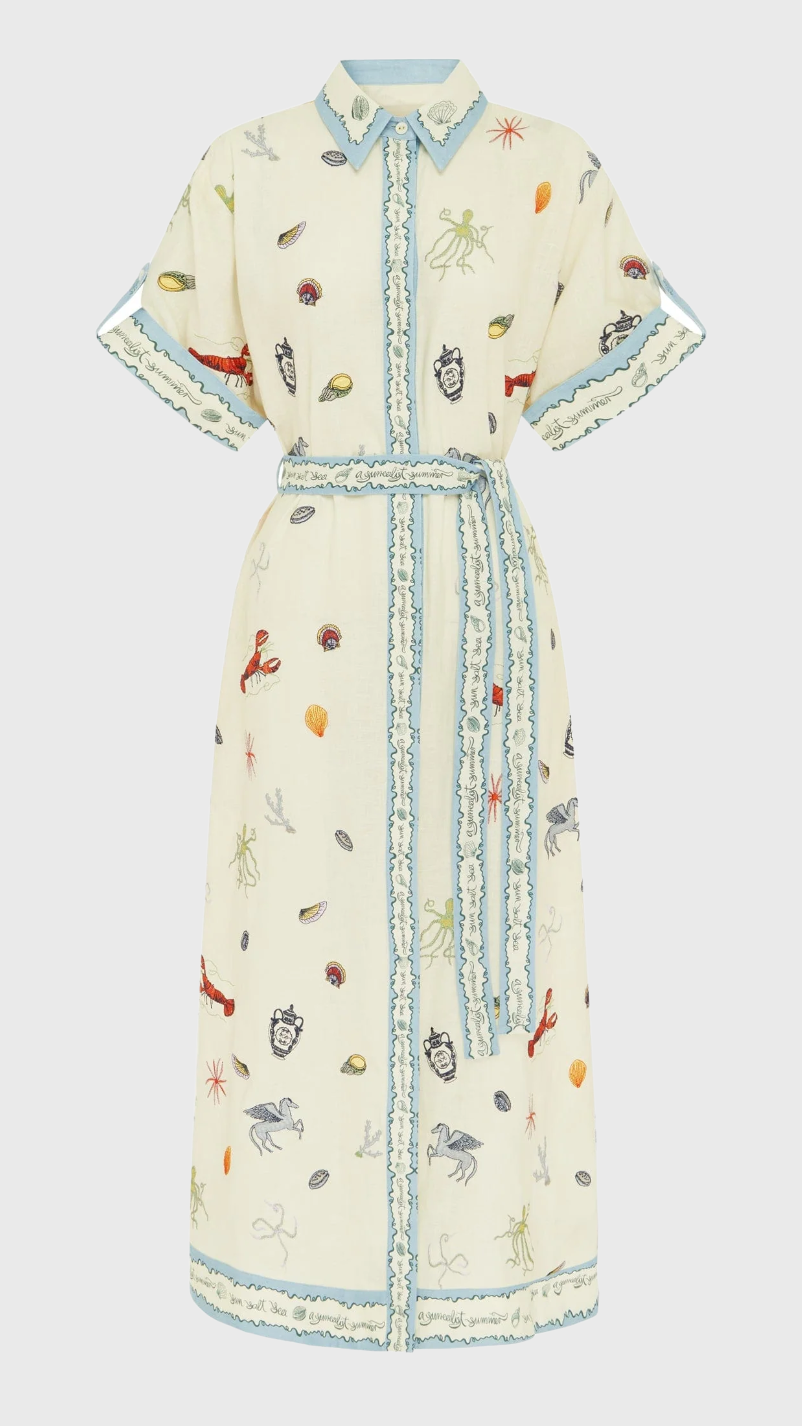 Alemais Sandy Embroidered Shirtdress in Mutli