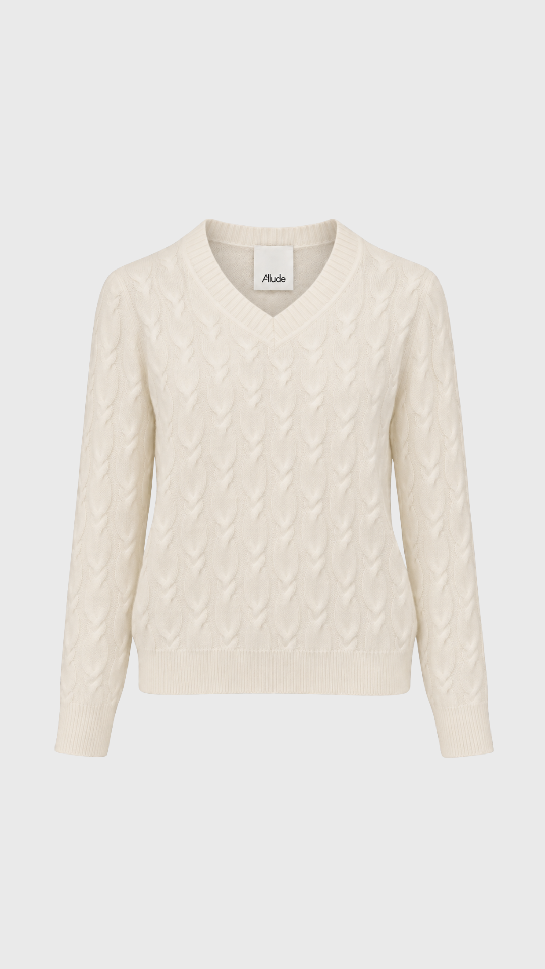 Allude V-Neck Sweater in Fleur De Sel