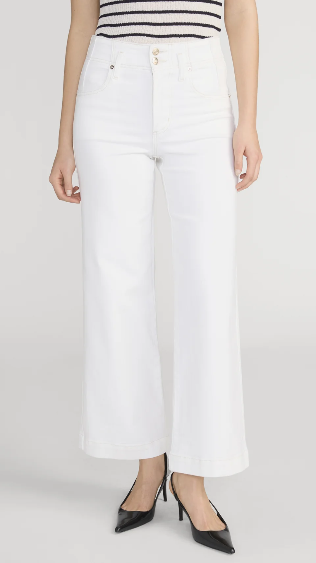 Frame The Seamed Wide Trouser Crop in Au Natural Clean