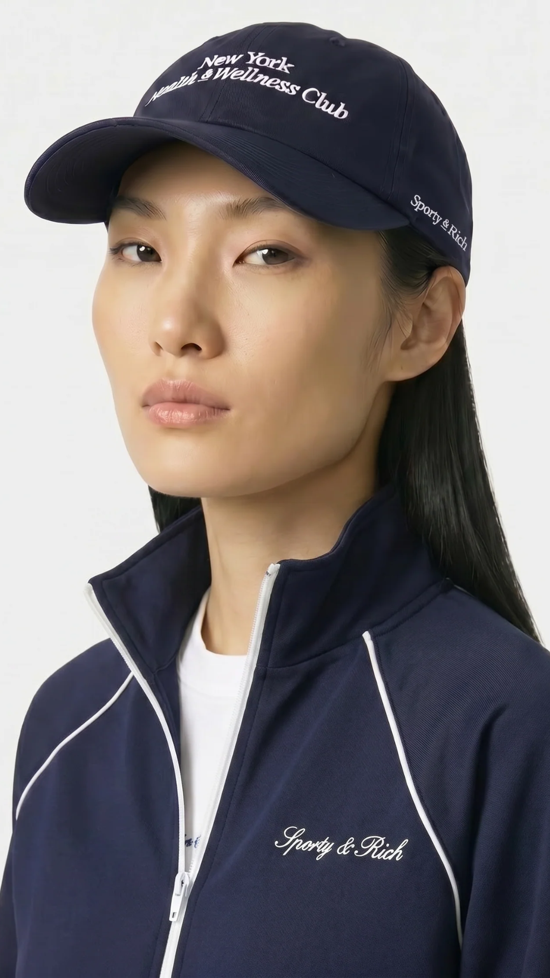 Sporty & Rich Modern Hat in Dark Navy/White