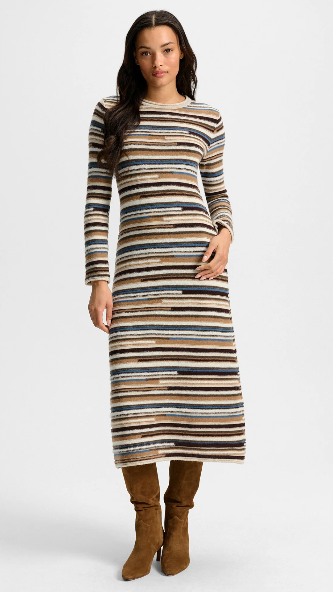 Veronica Beard Sanders Knit Dress in Acorn