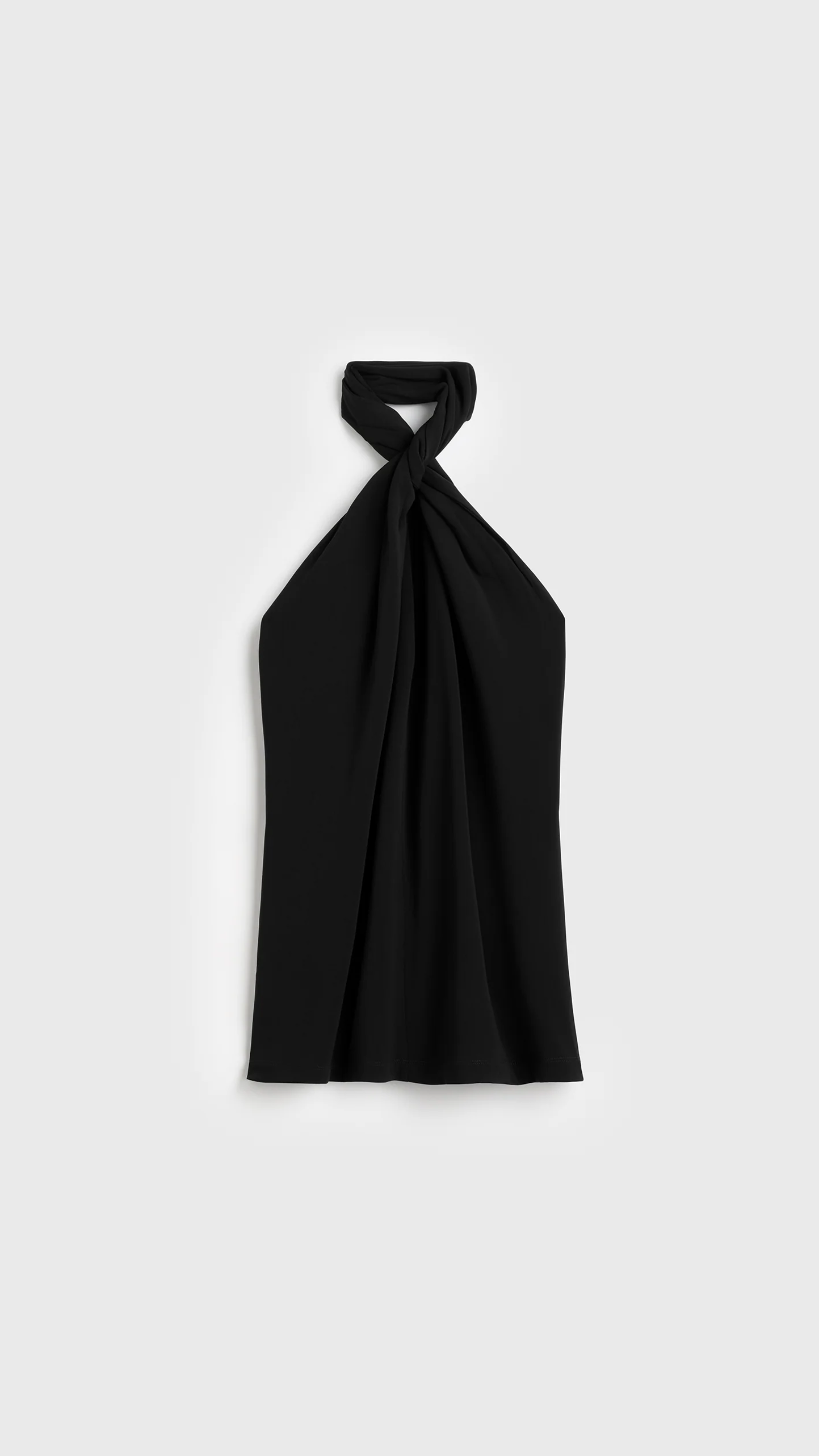Toteme Twisted Jersey Halter Top in Black