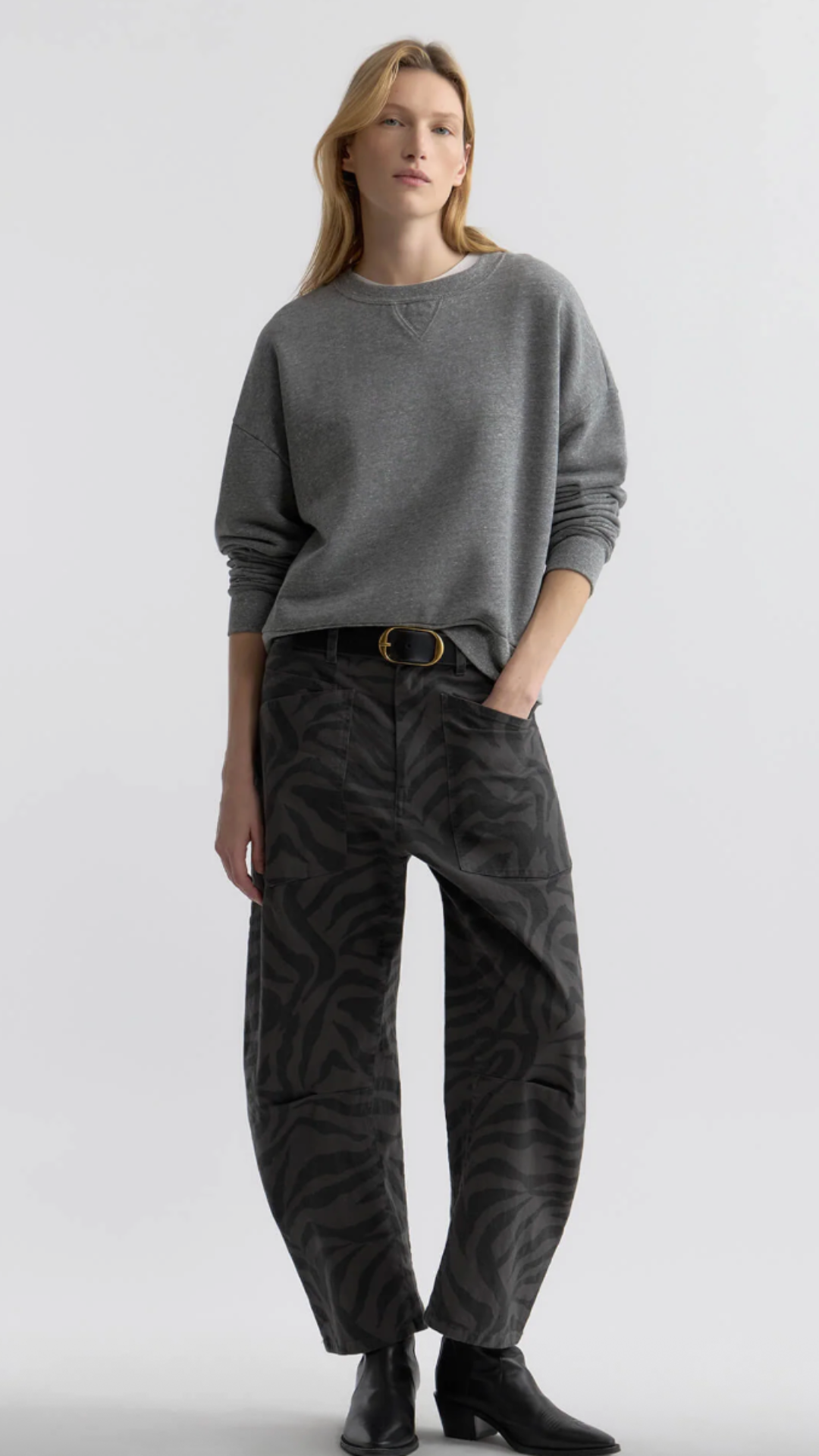 Nili Lotan Gladys Sweatshirt in Heather Grey