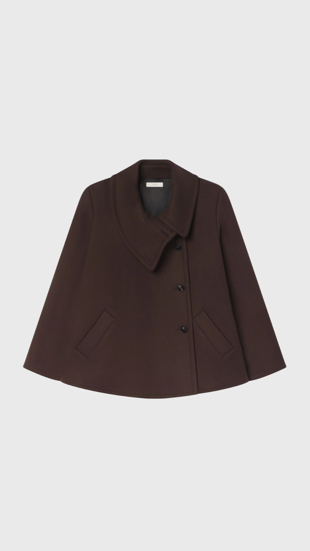 CO Flying Collar Swing Coat in Chocolate