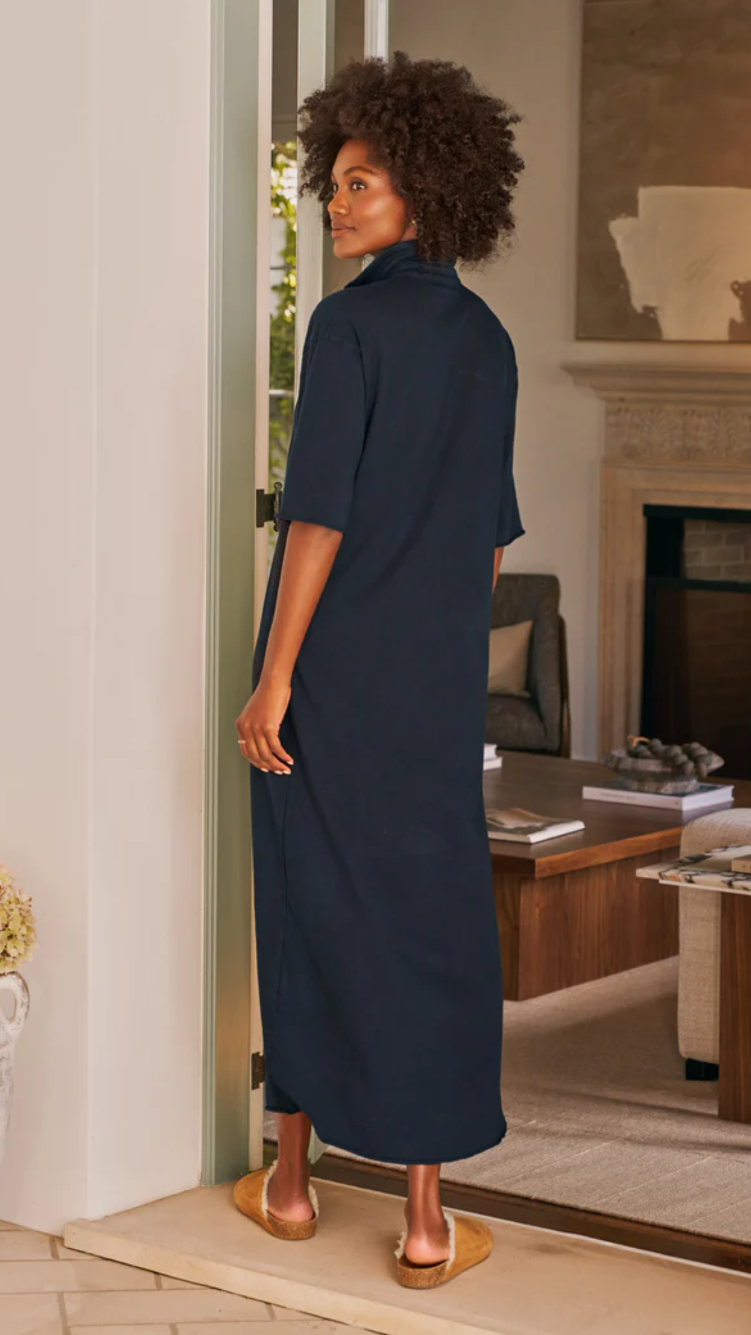 Frank & Eileen Emma Henley Maxi Dress in British Royal Navy