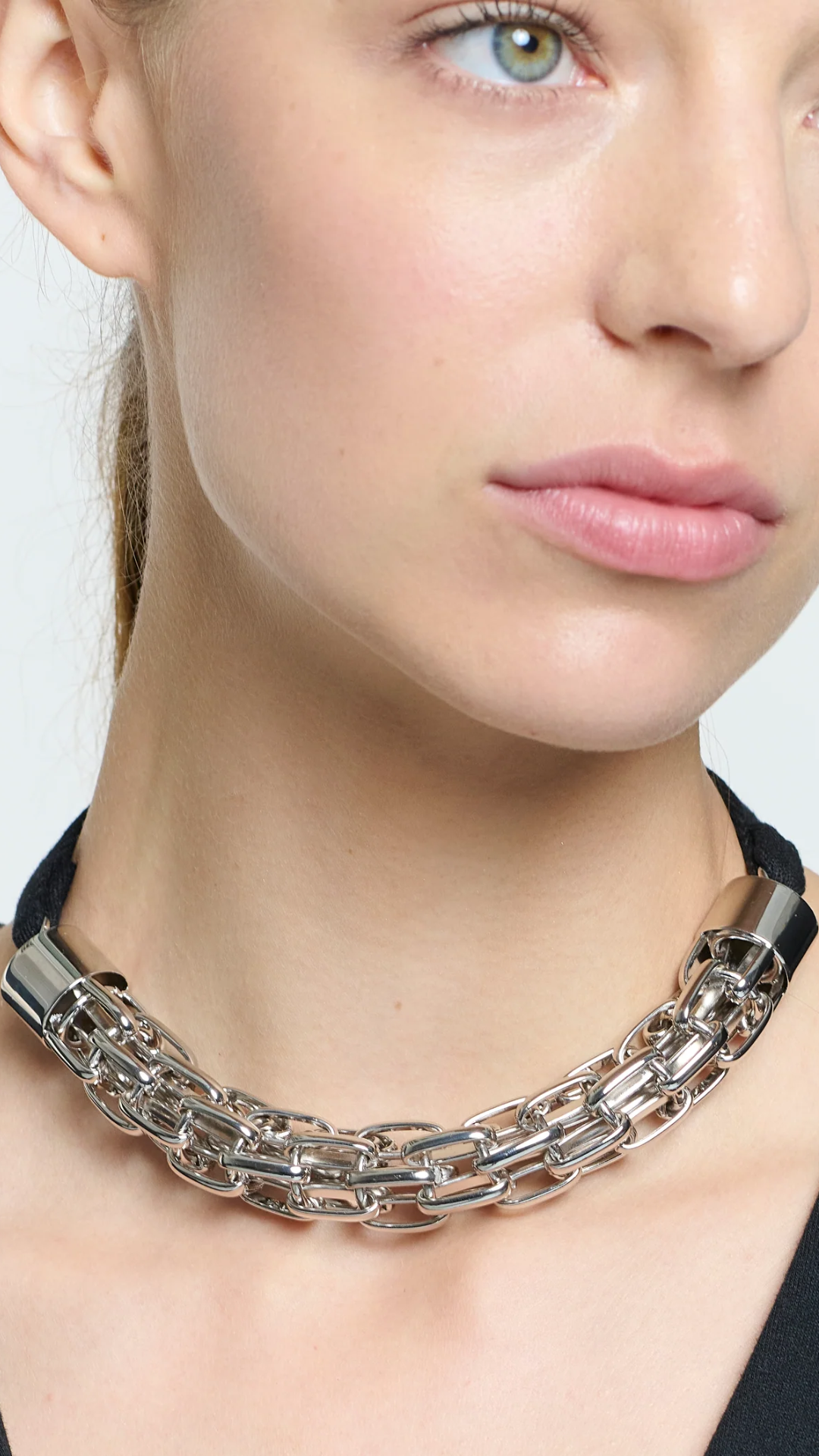 Plan C Chain Necklace with Ribbon in Silver