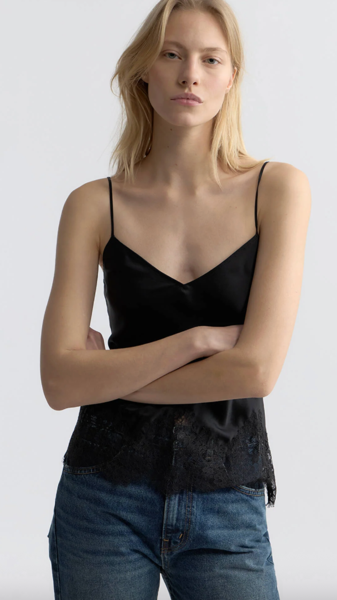 Nili Lotan Nadine Lace Cami Top in Black