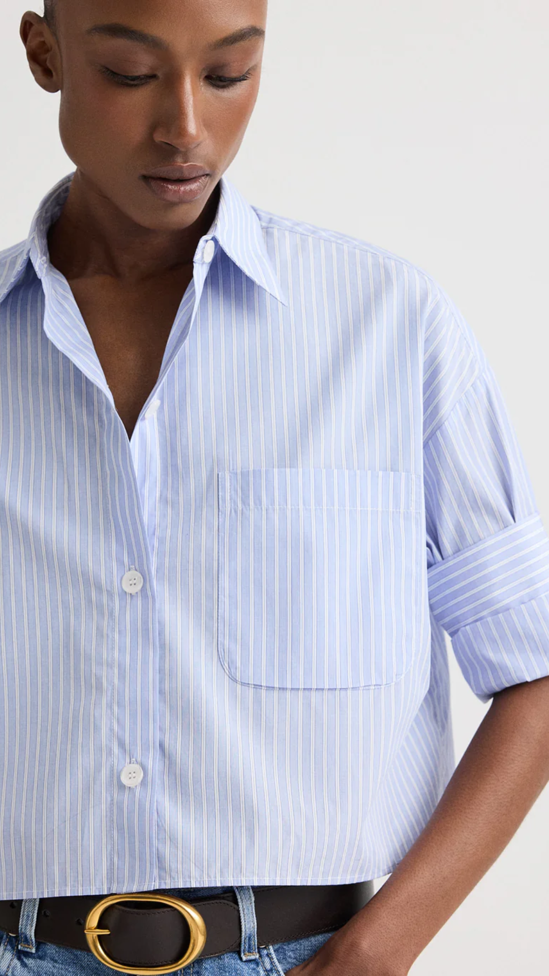 TWP Next Ex Shirt in Blue Haven/White