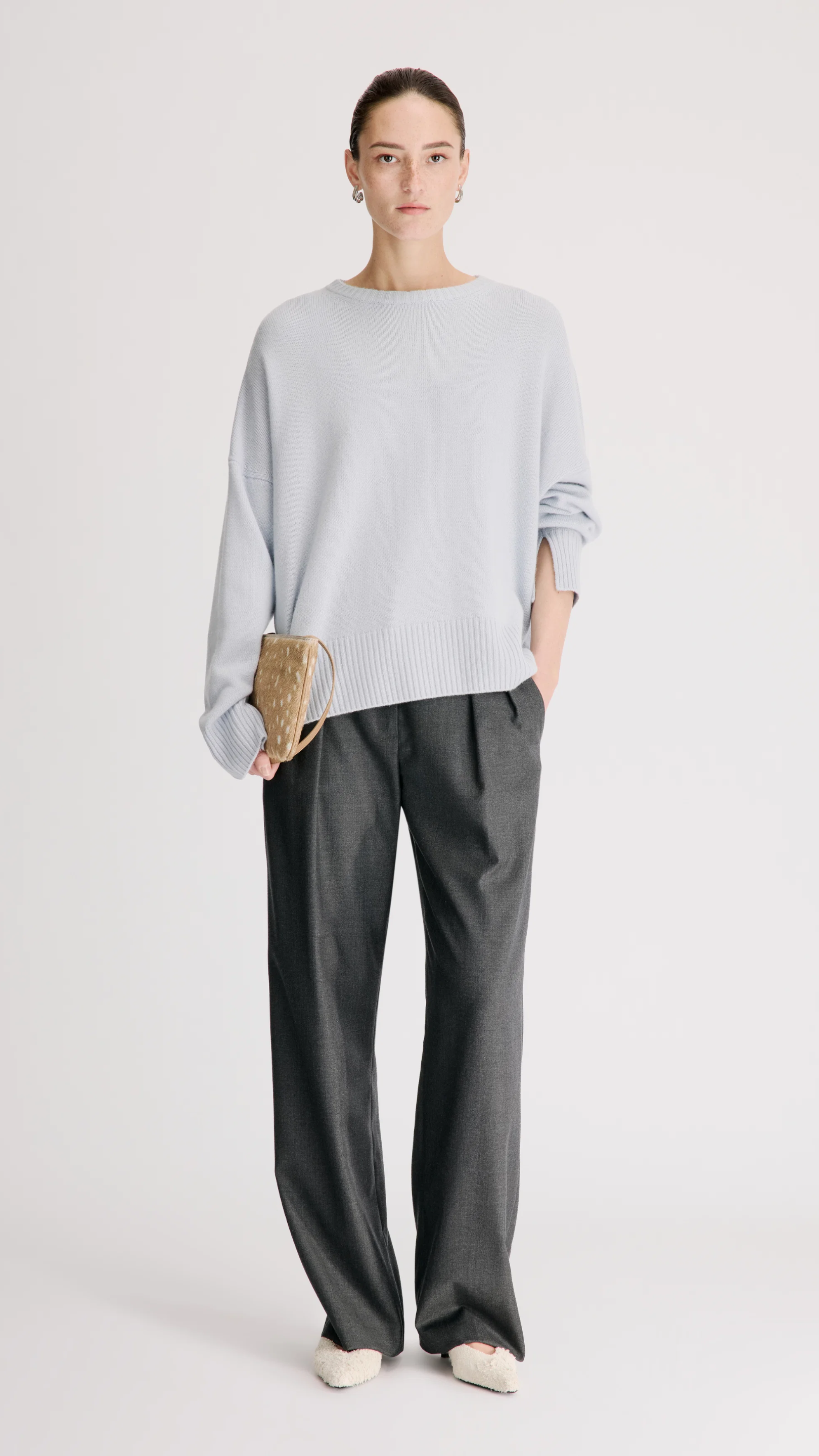 Loulou de Saison Anton LDS Cashmere Sweater in Light Blue