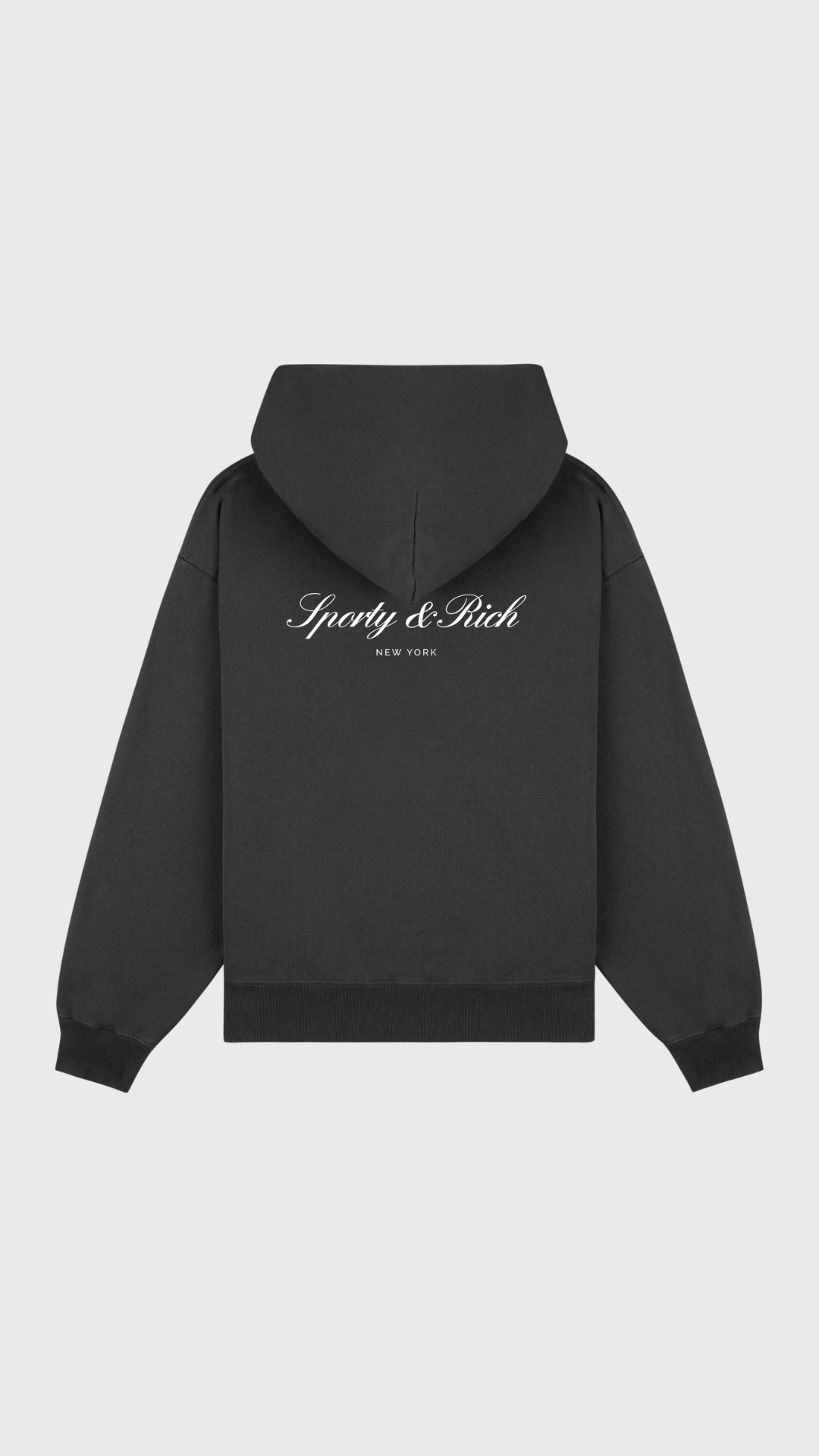 Sporty & Rich Signature NY Hoodie in Faded Black