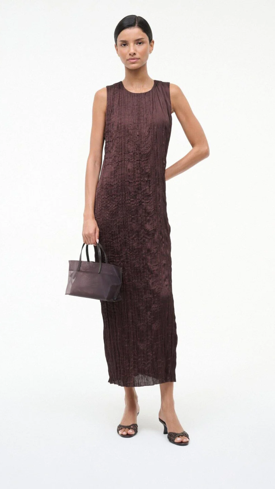 Staud Bridgette Knotted Mule in Espresso