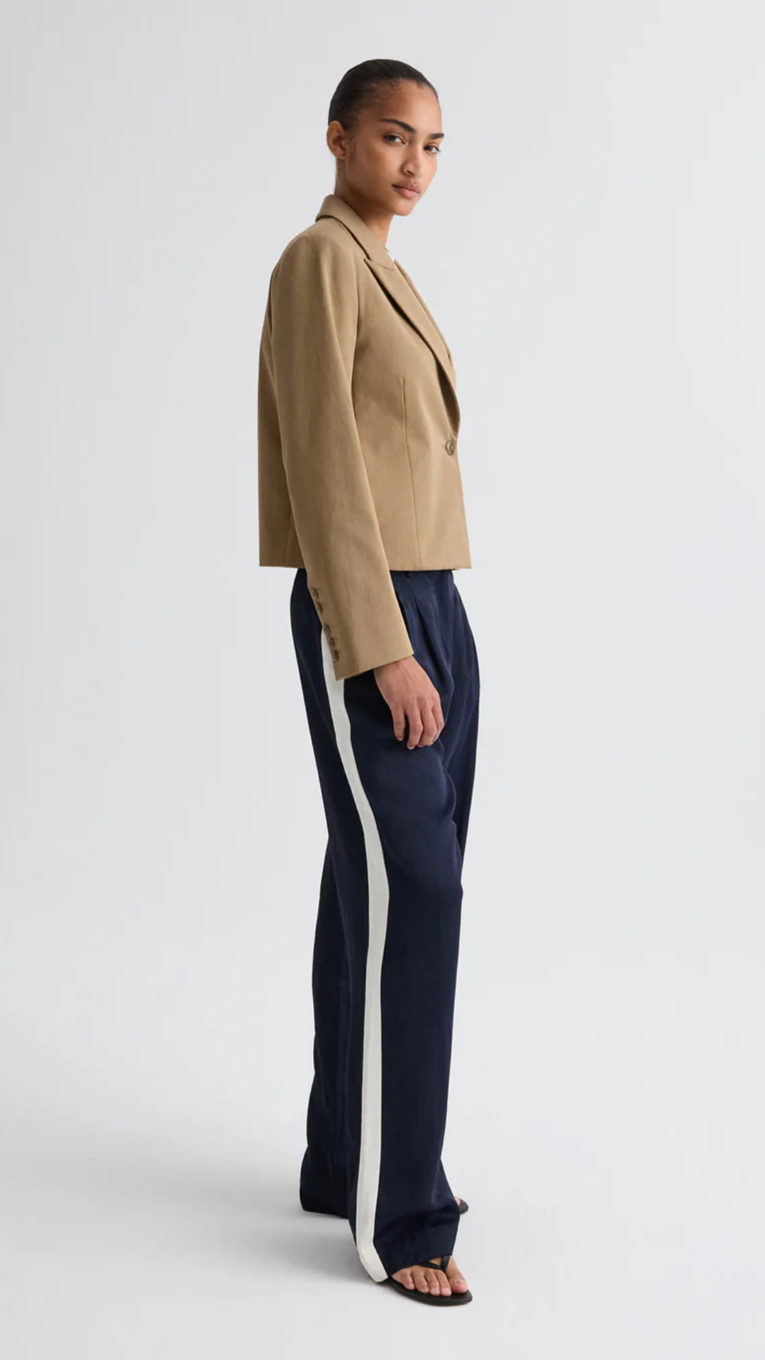 TWP Sulli Pant With Tux in Midnight/Bone