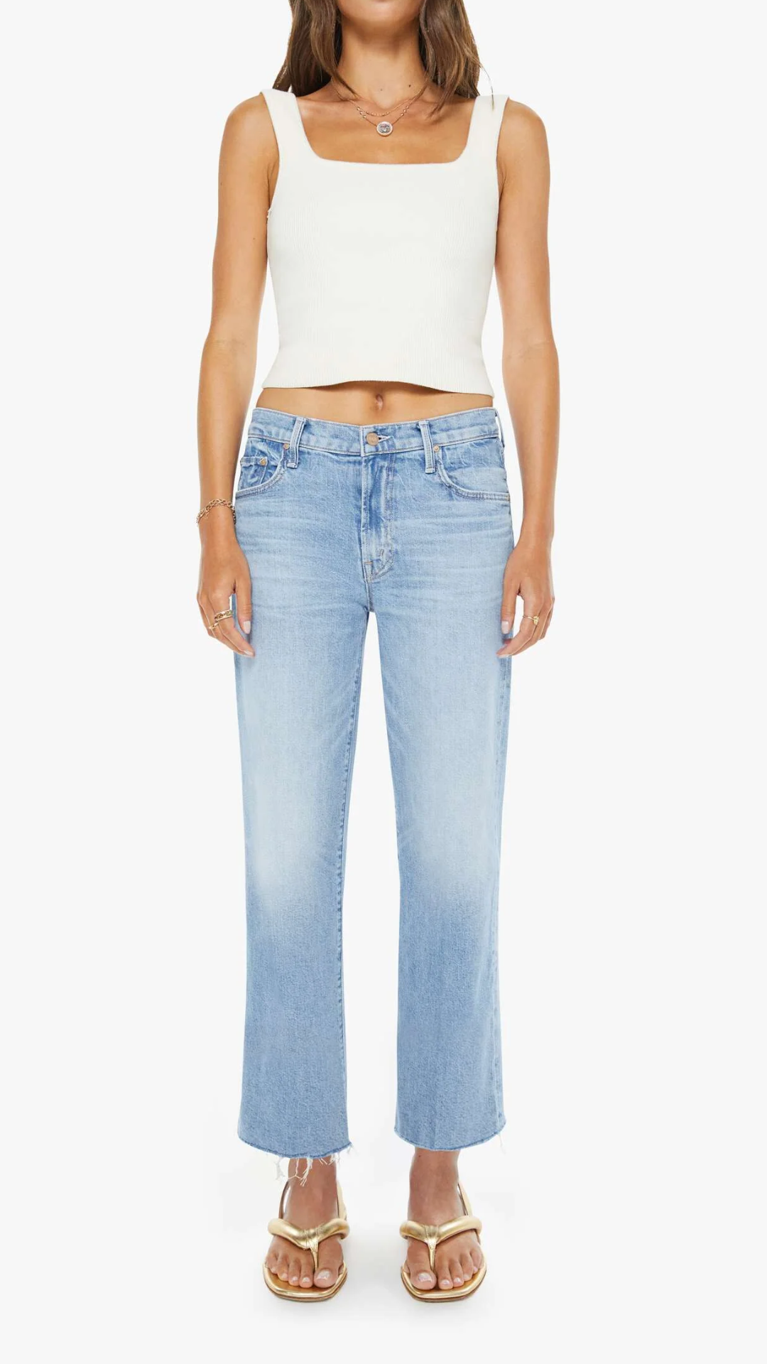 Mother Mid Rise Rambler Zip Ankle Jean in Comeback Kid