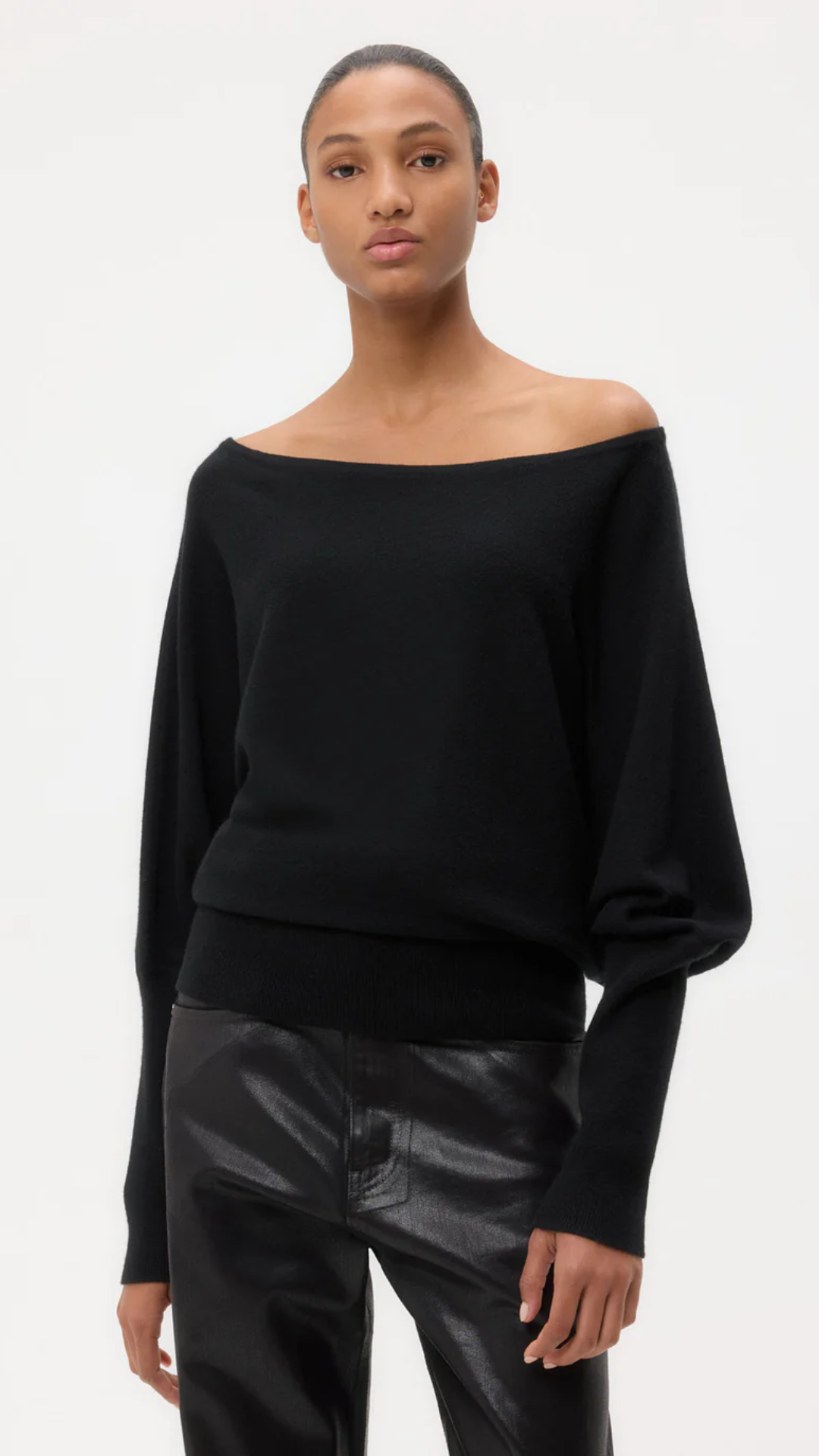 TWP Off The Shoulder Knit in Black