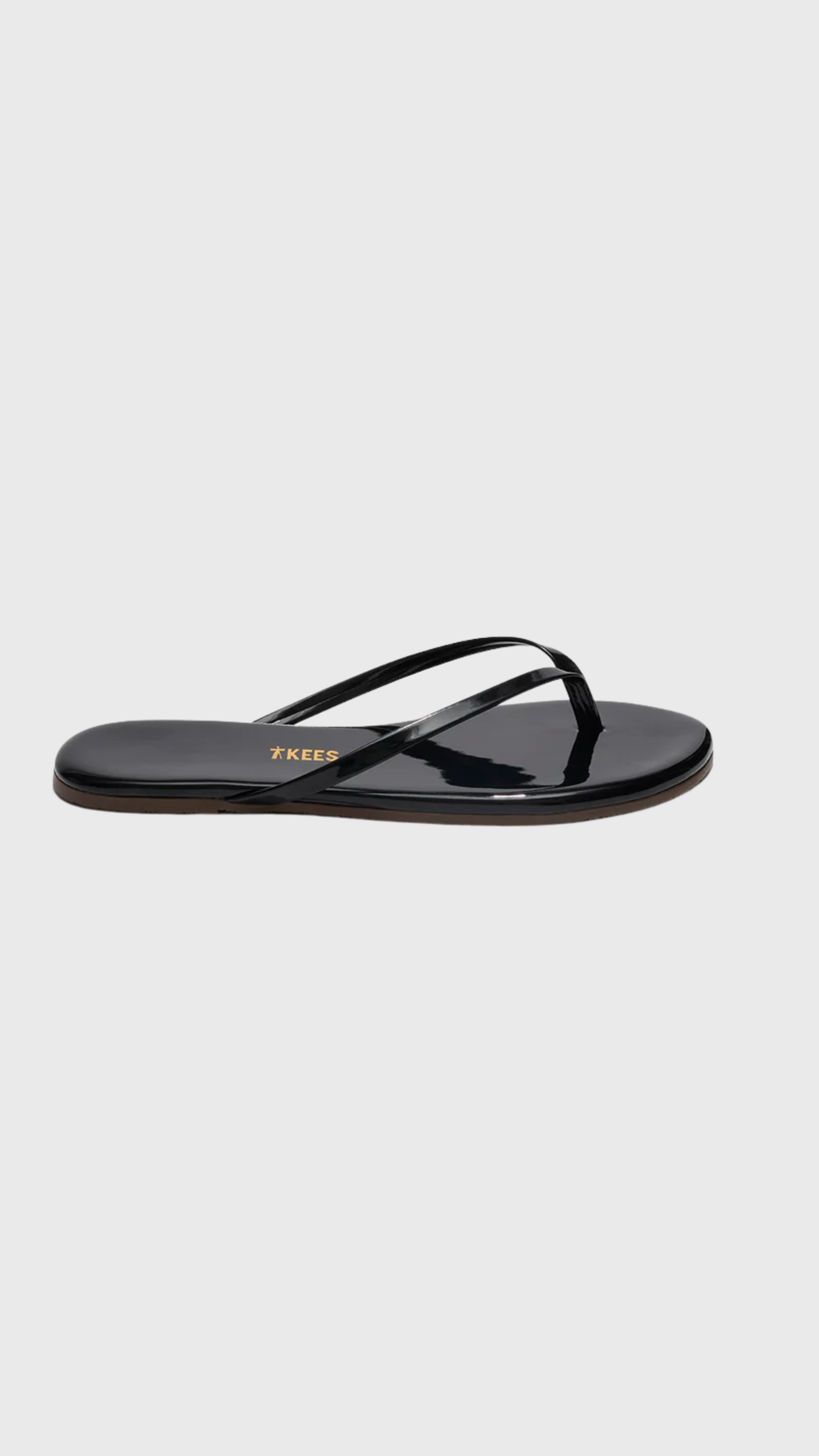 Tkees Lily Glosses Leather Flip Flops in Licorice