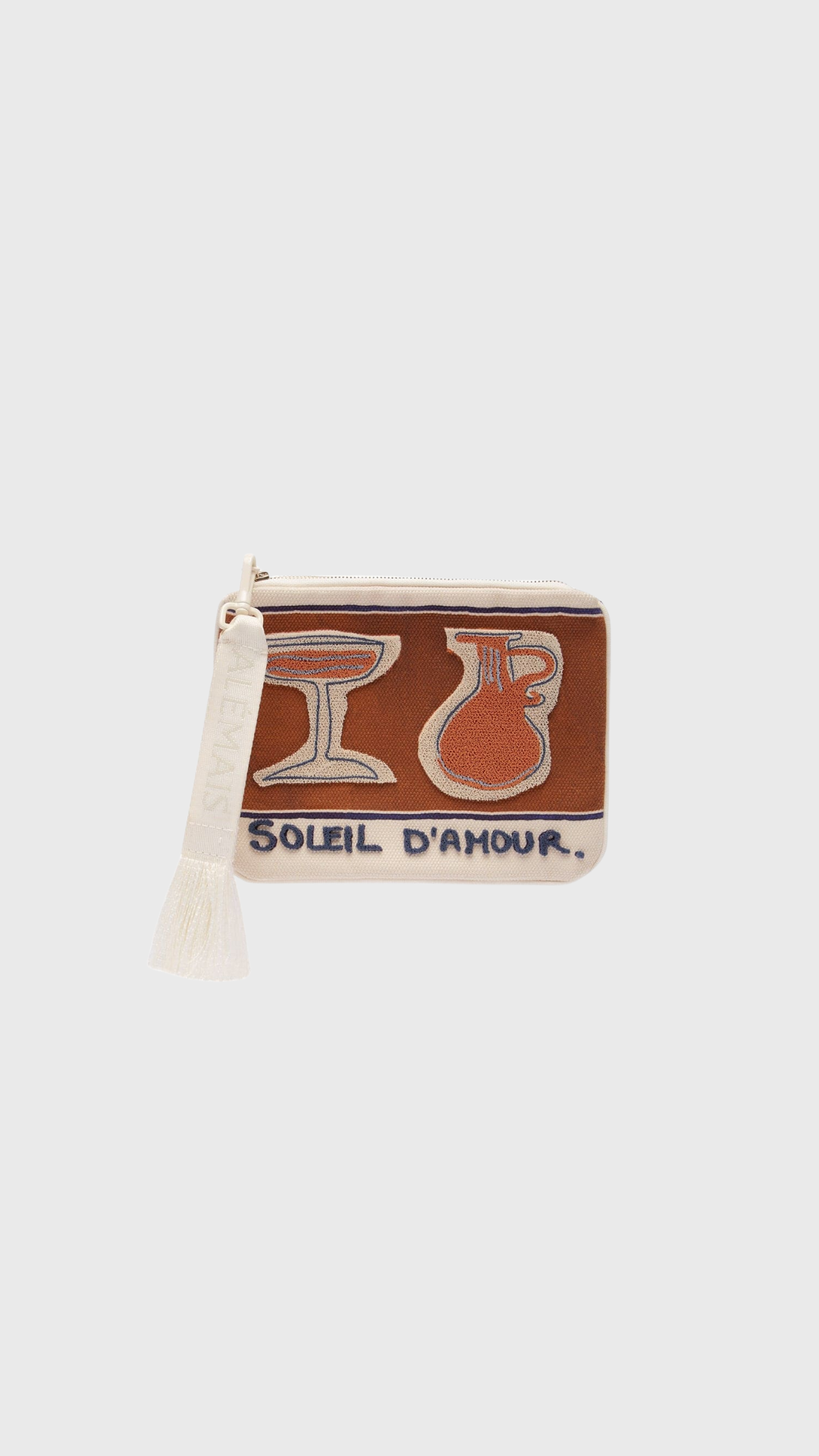 Alemais Soleil D'amour Patch Zip Pouch in Rust