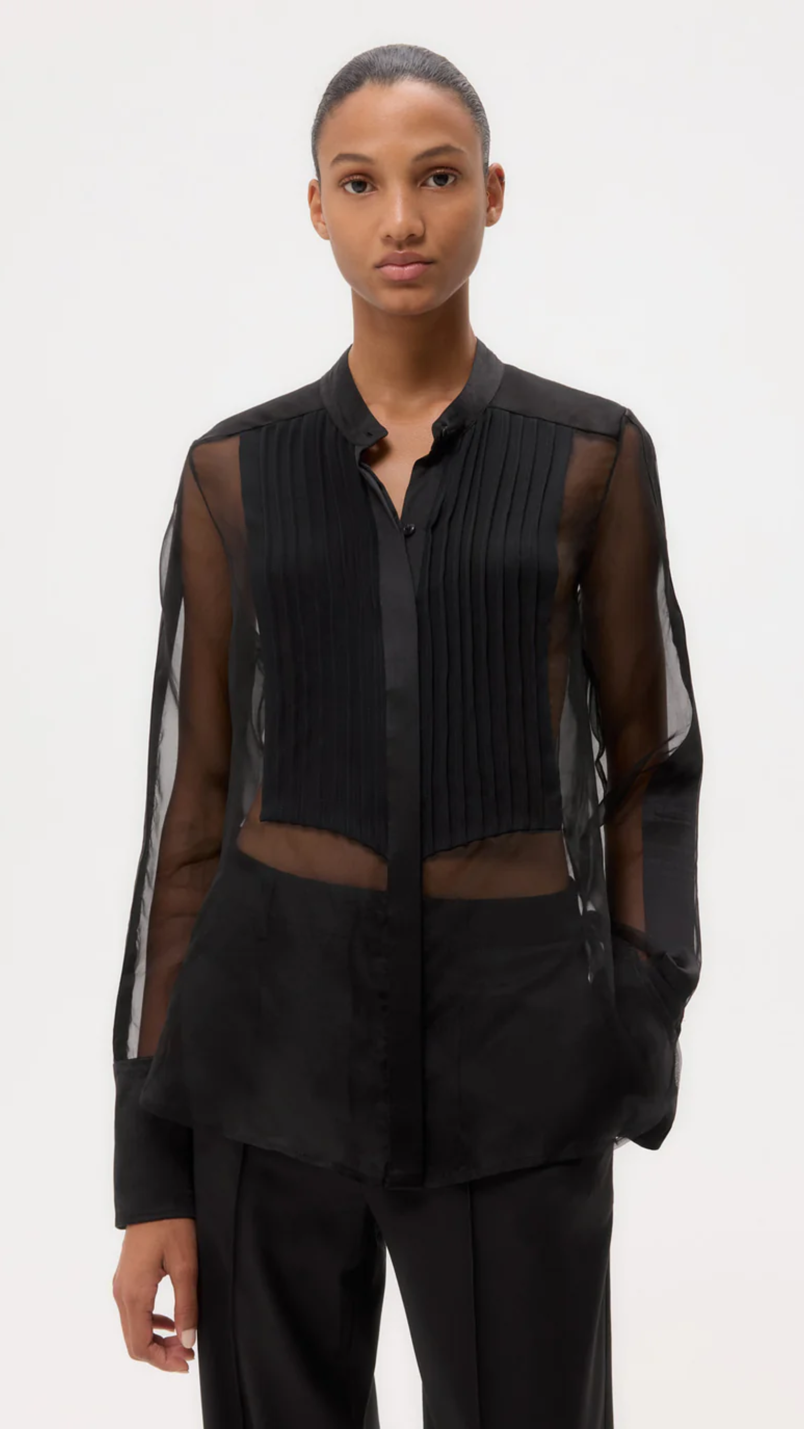 TWP Peyton Silk Organza Top in Black