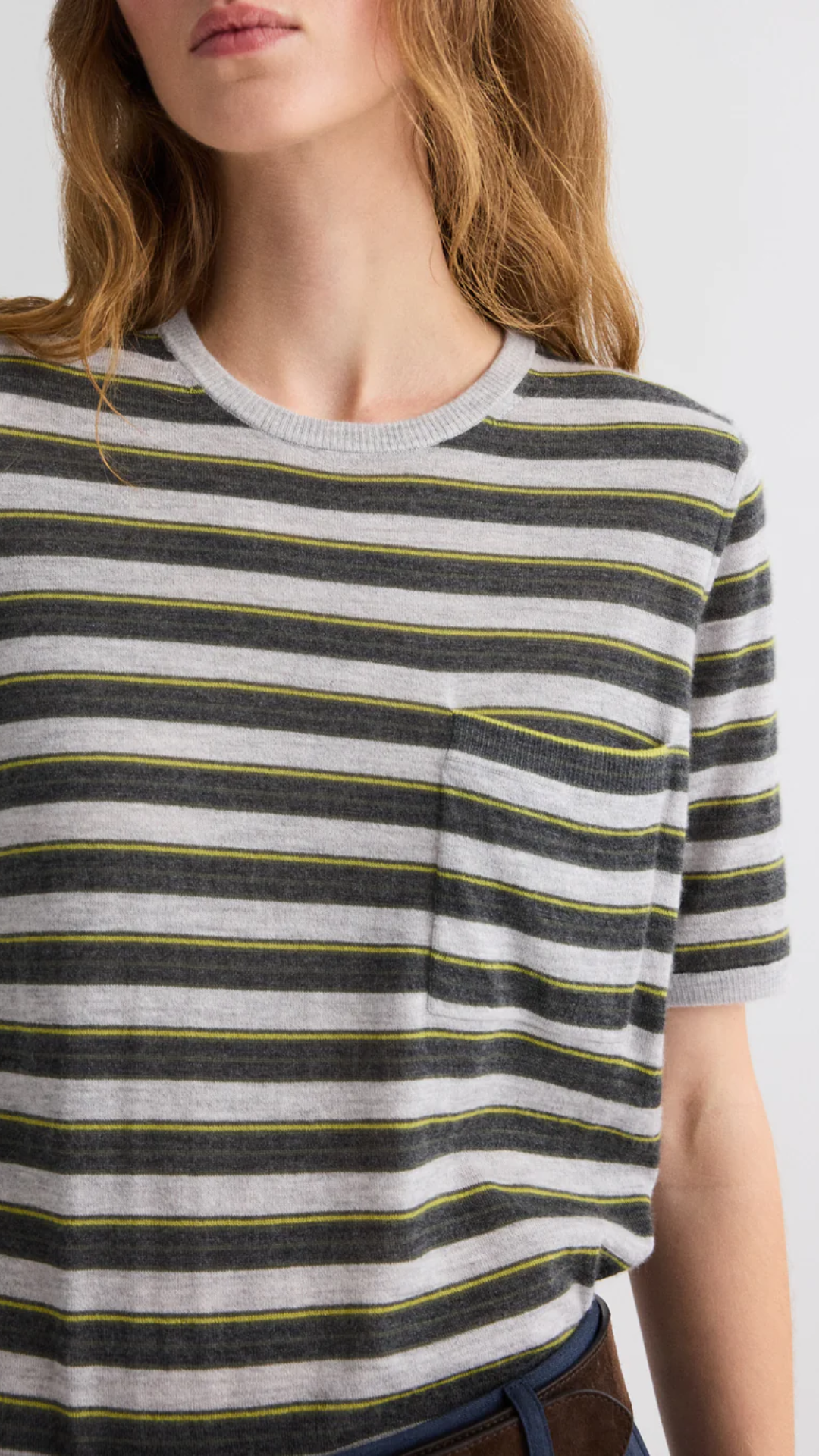 TWP Striped Crewneck in Beetle