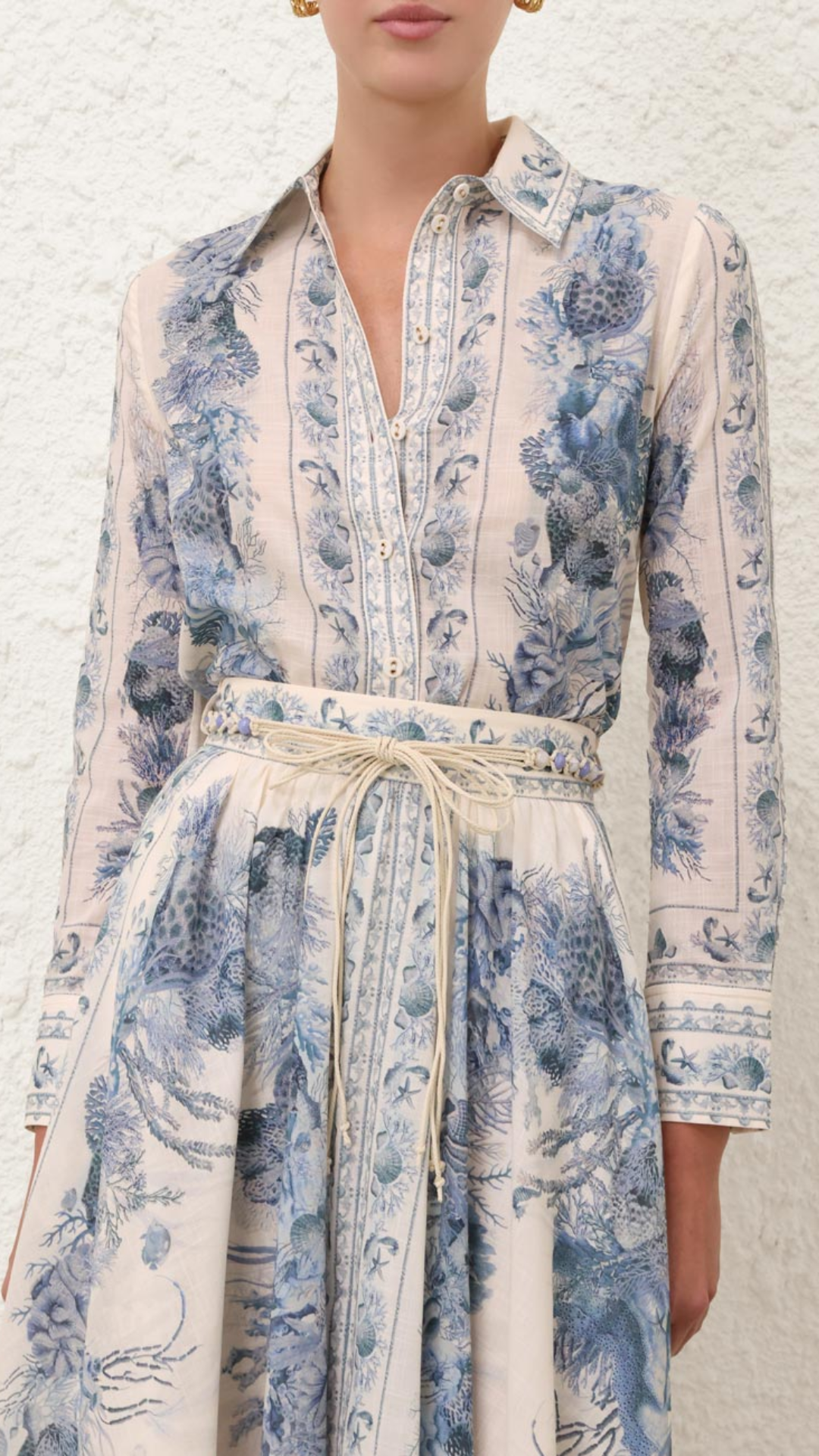 Zimmermann Wanderlust Shirt in Blue Toile