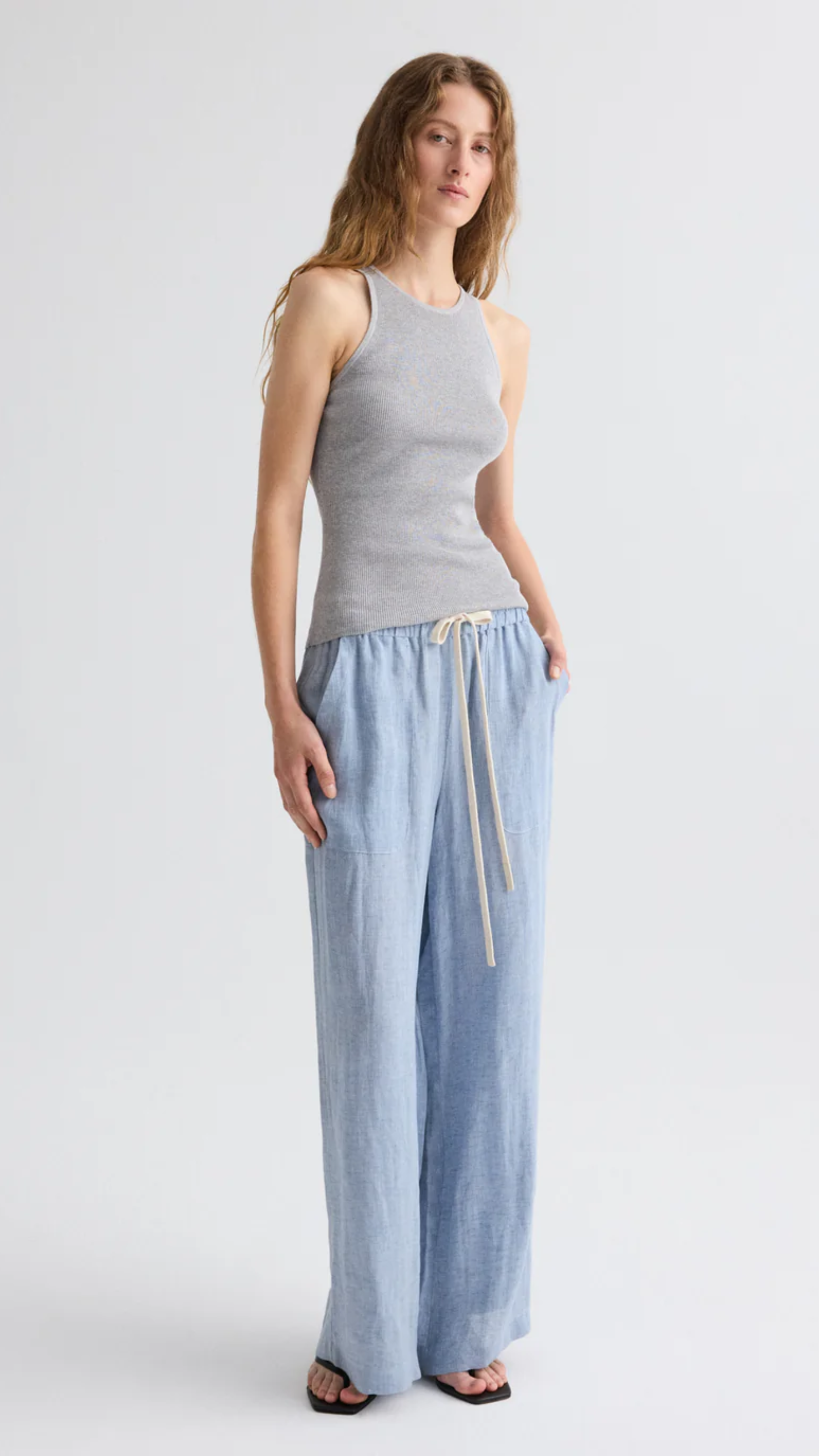 TWP Main St Washed Hemp Denim Pant in Light Indigo