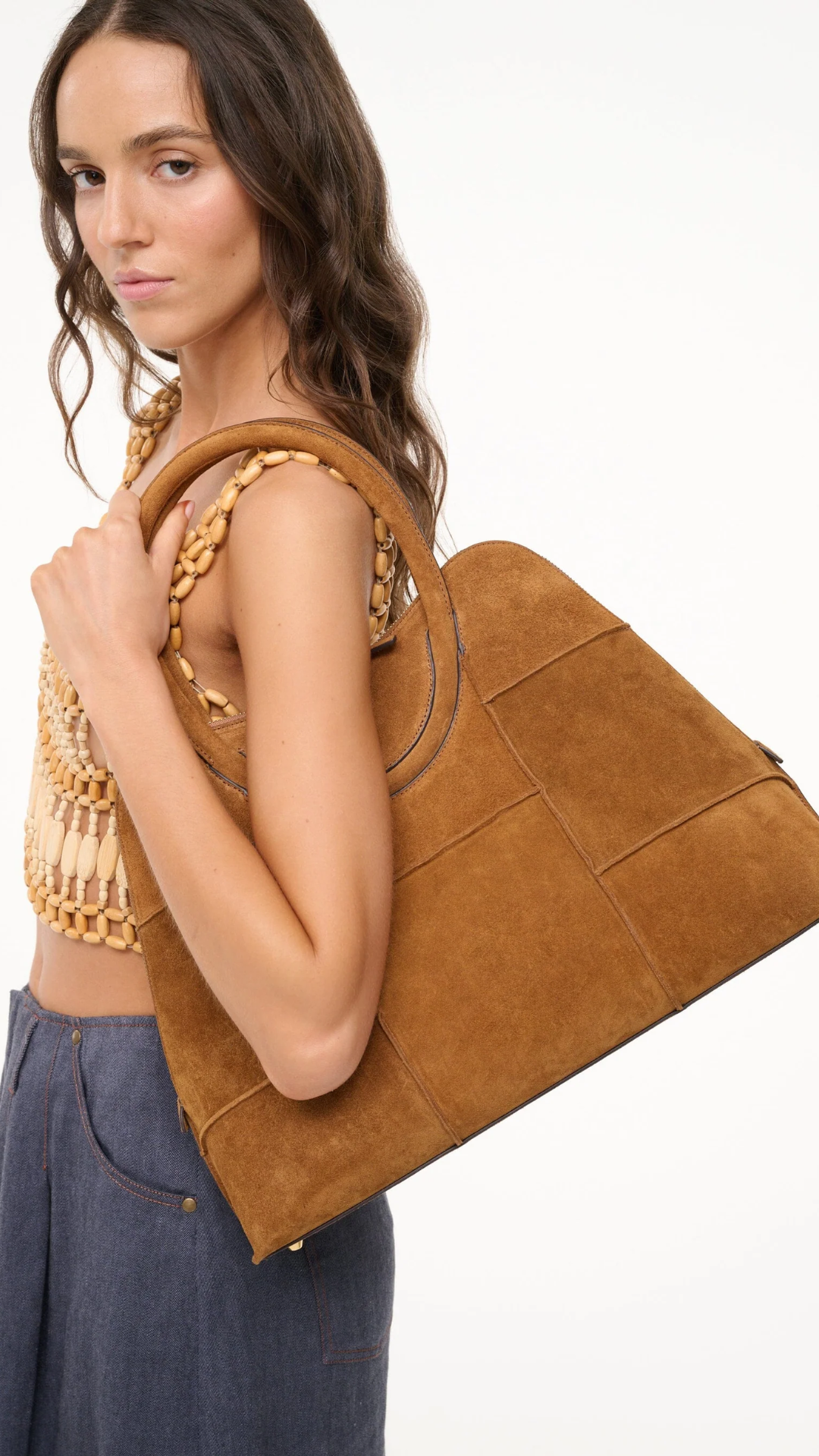 Staud Naomi Satchel in Tan