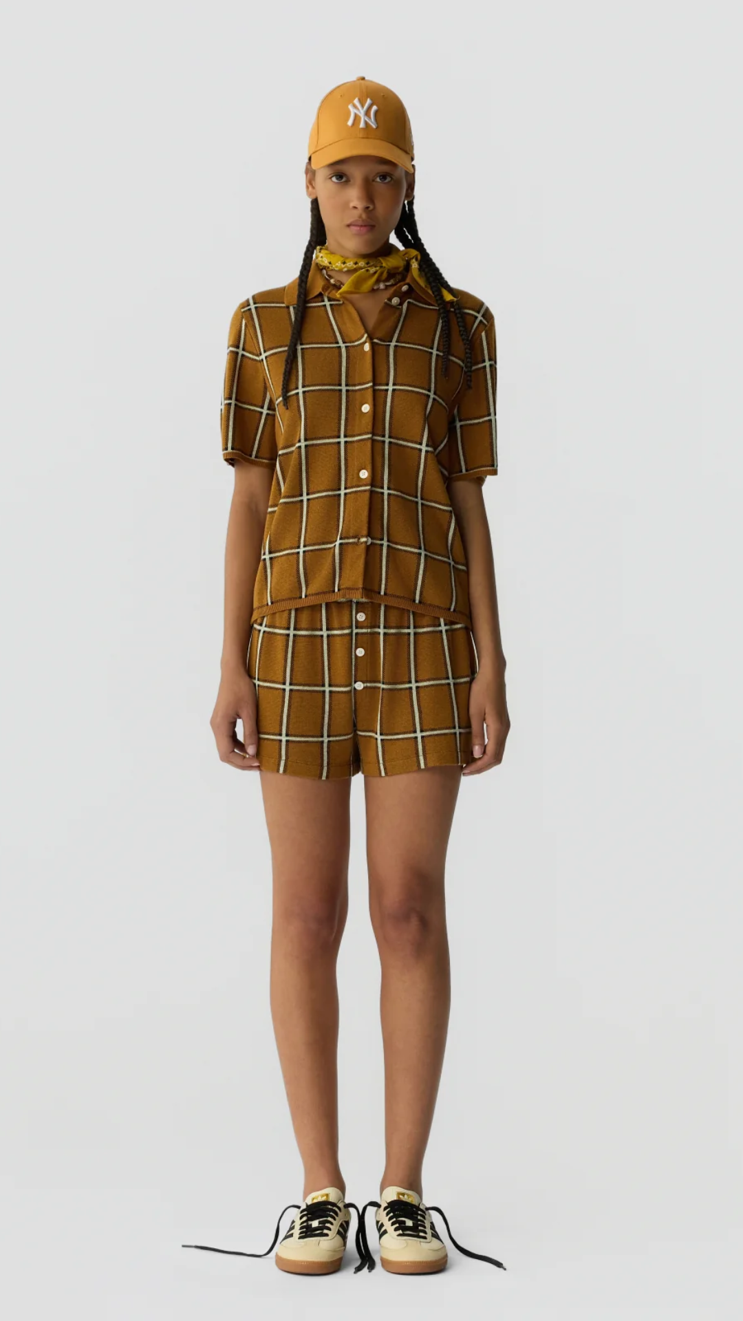 Guest in Residence Picnic Plaid Shirt in Suede Combo