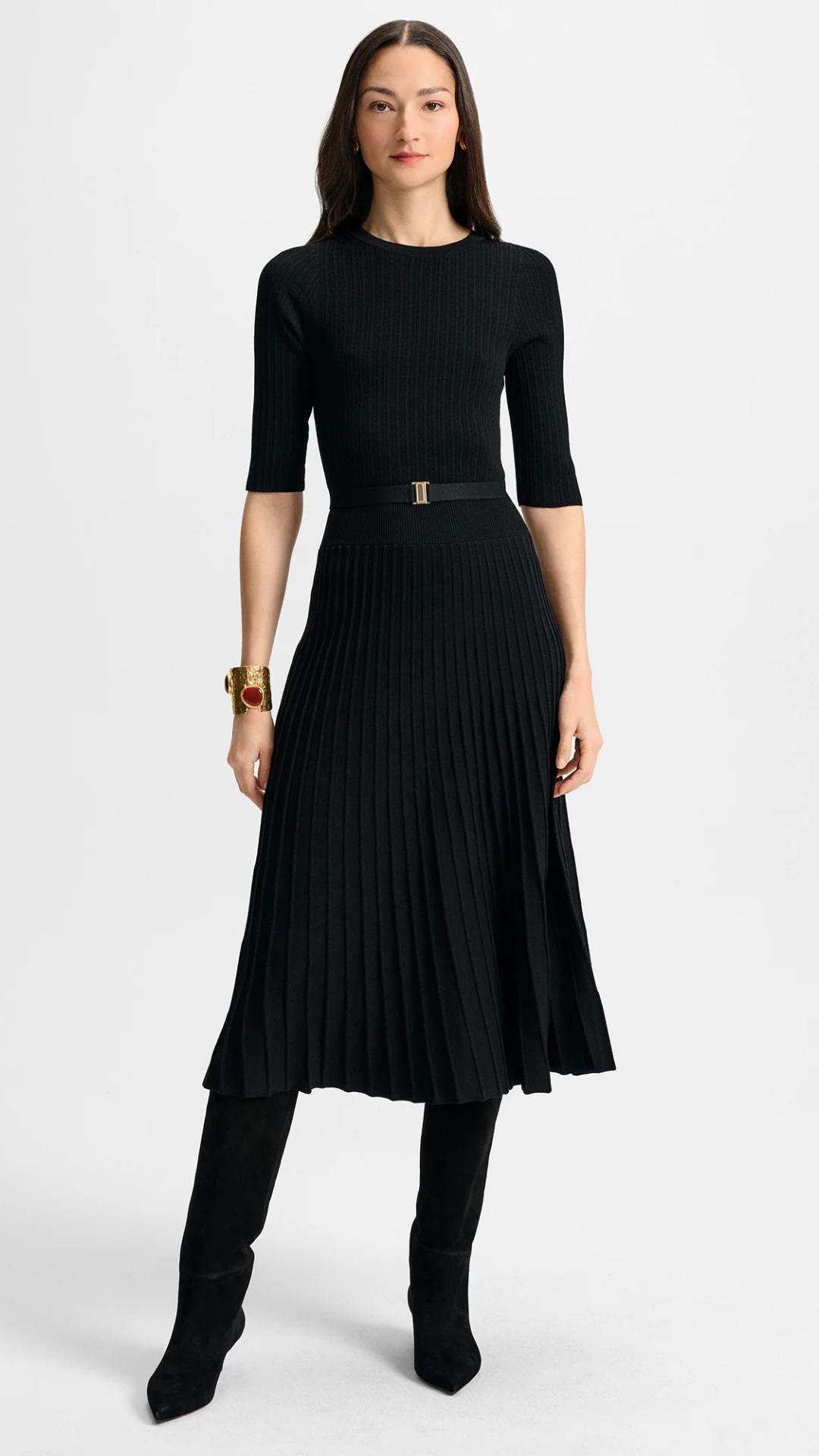 Veronica Beard Elthea Knit Dress in Black
