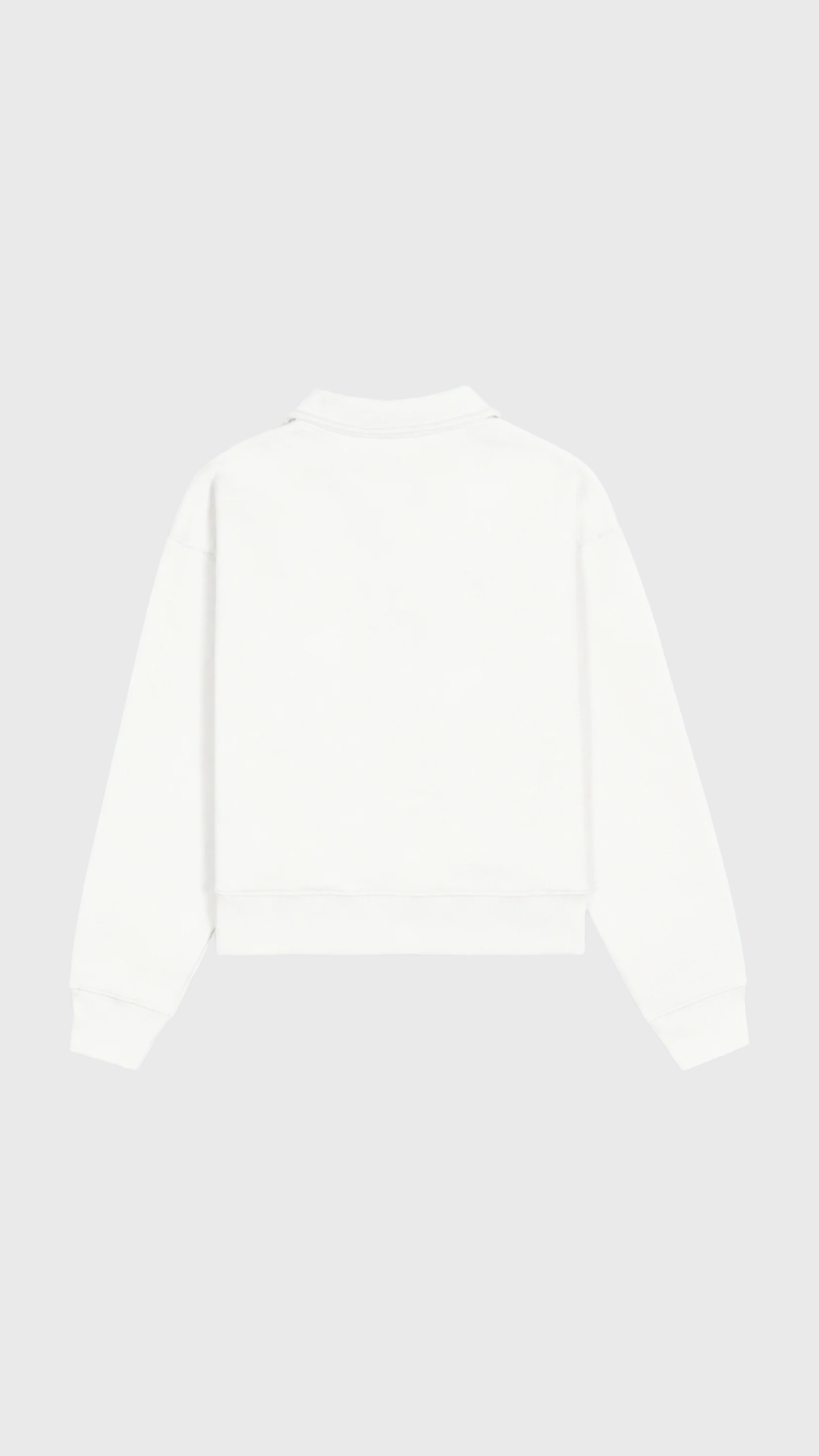 Sporty & Rich Elfa NY Crest Embroidered Open Polo in Off White