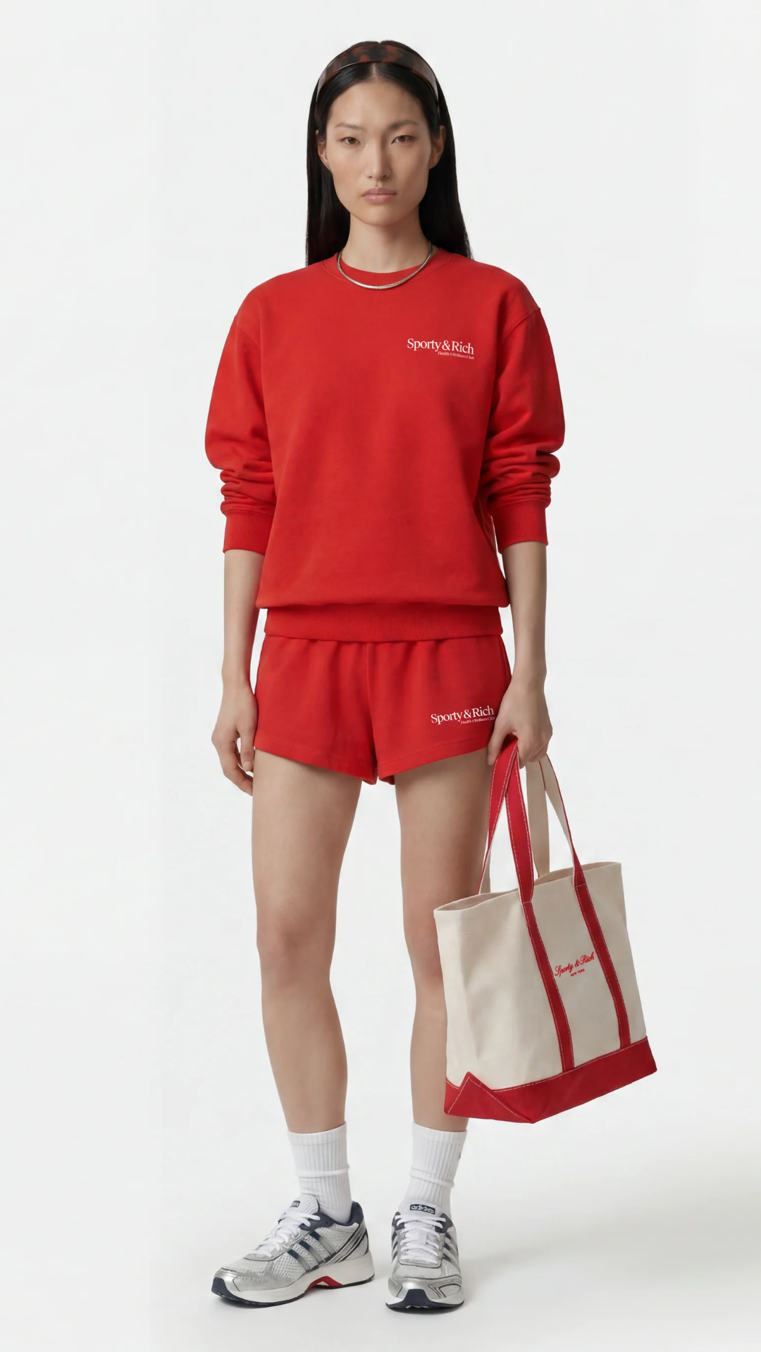 Sporty & Rich Modern Disco Short in Ruby/White