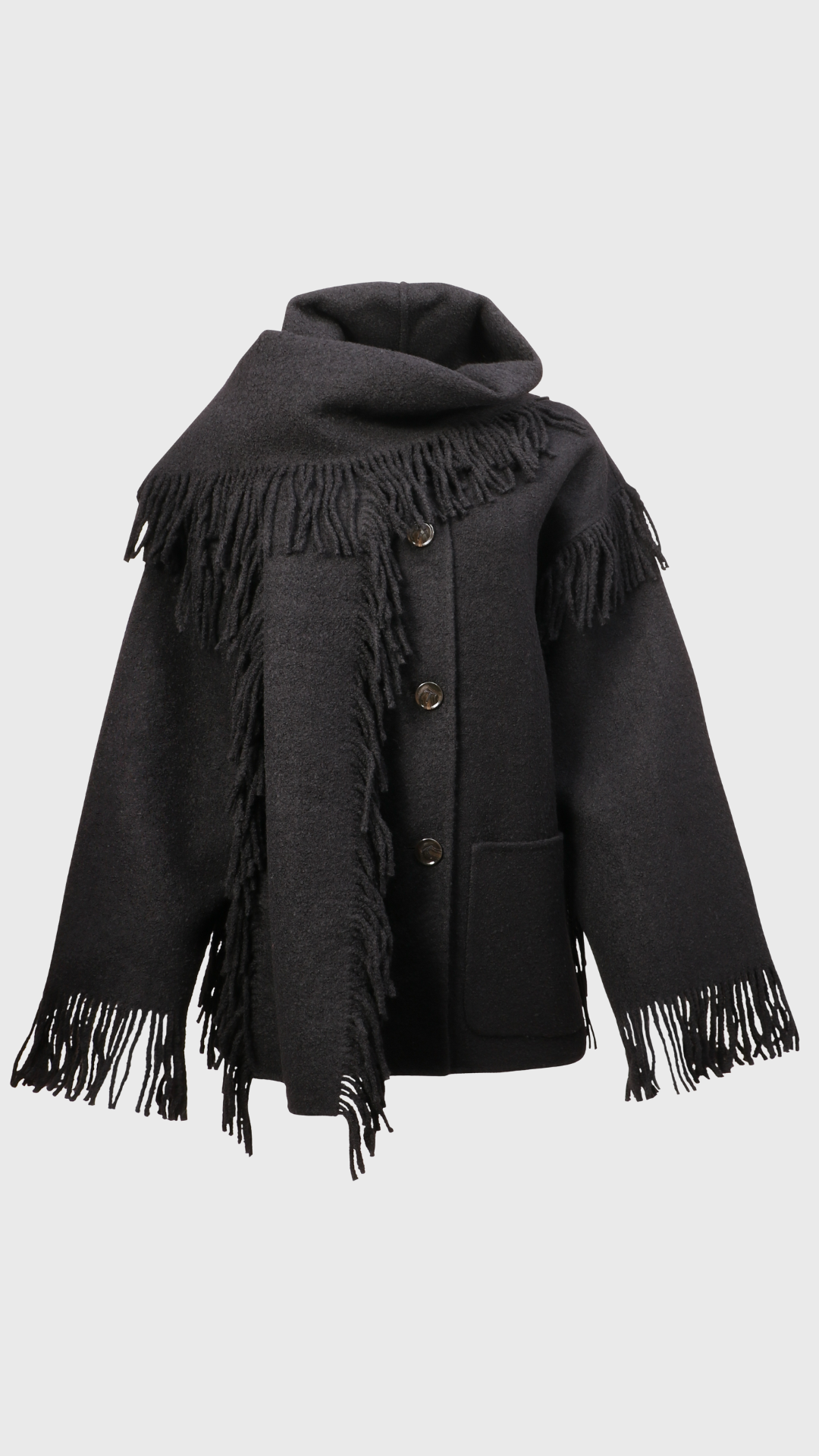 Toteme Fringed Scarf Jacket in Black