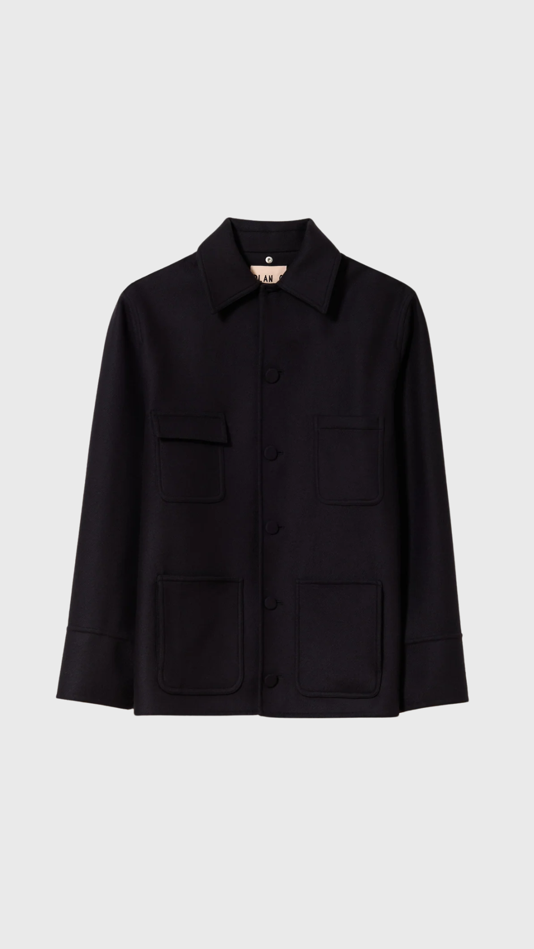 Plan C Wool Hooded Jacket in Blue Black