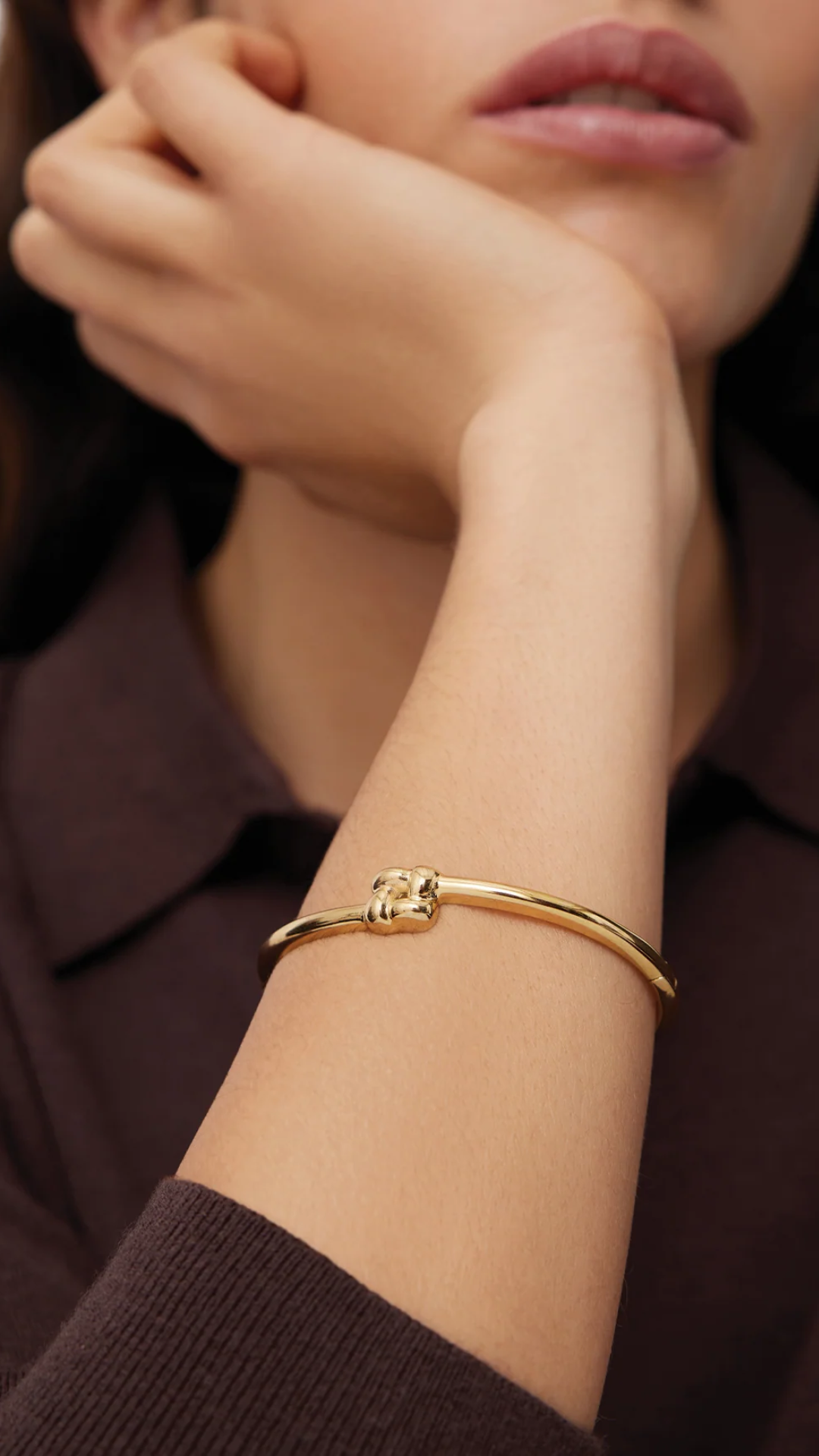 Jenny Bird Slim Woven Square Bangle in Gold