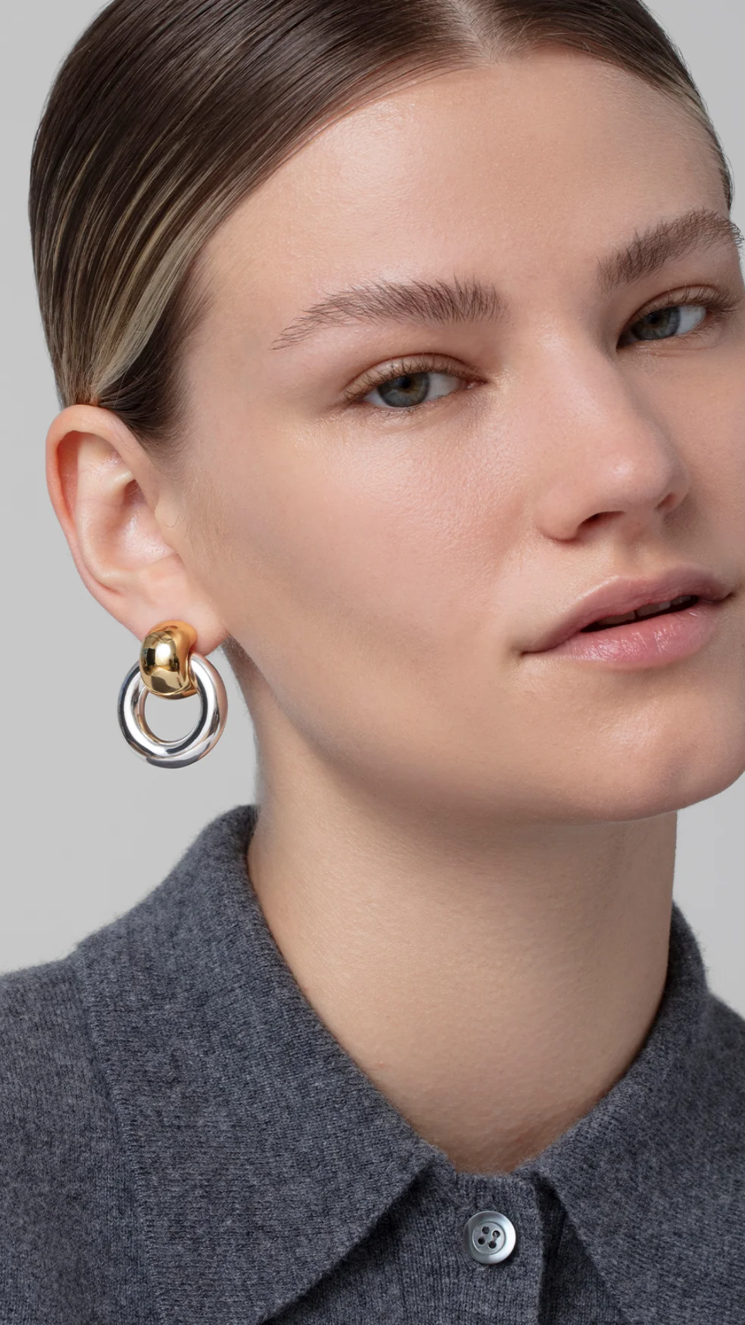 Jenny Bird Mega Faye Knockers Earrings in Two Tone