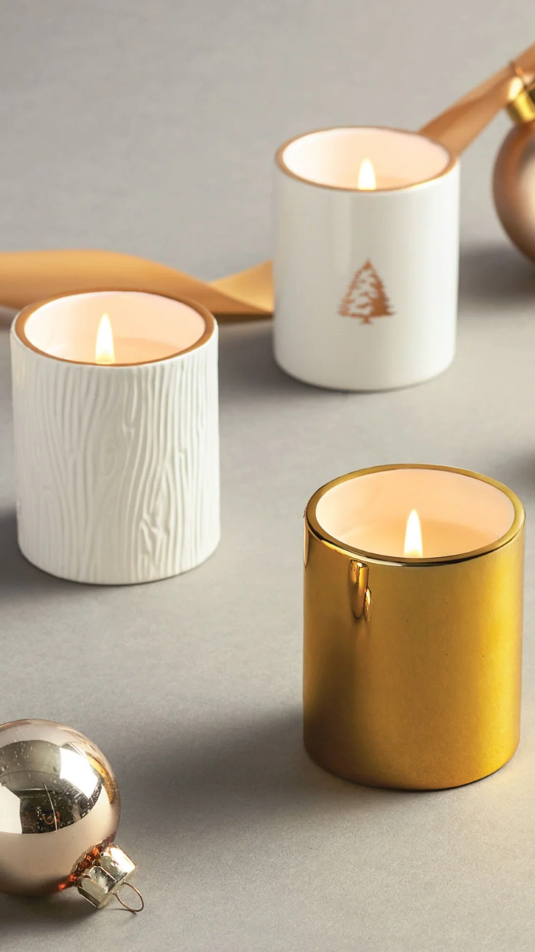 Frasier Fir Gilded Poured Candle Trio Set