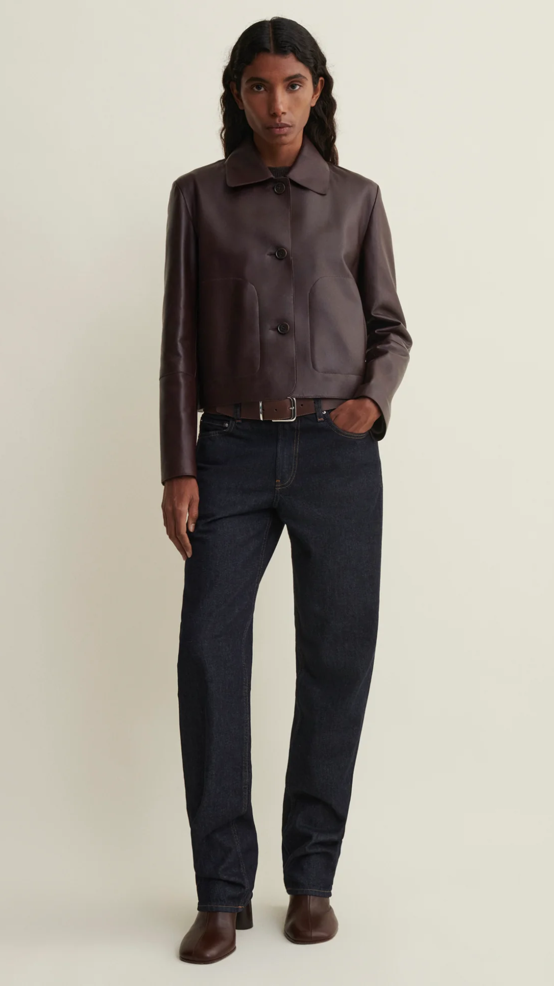 Arma Emy Leather Jacket in Mahogany