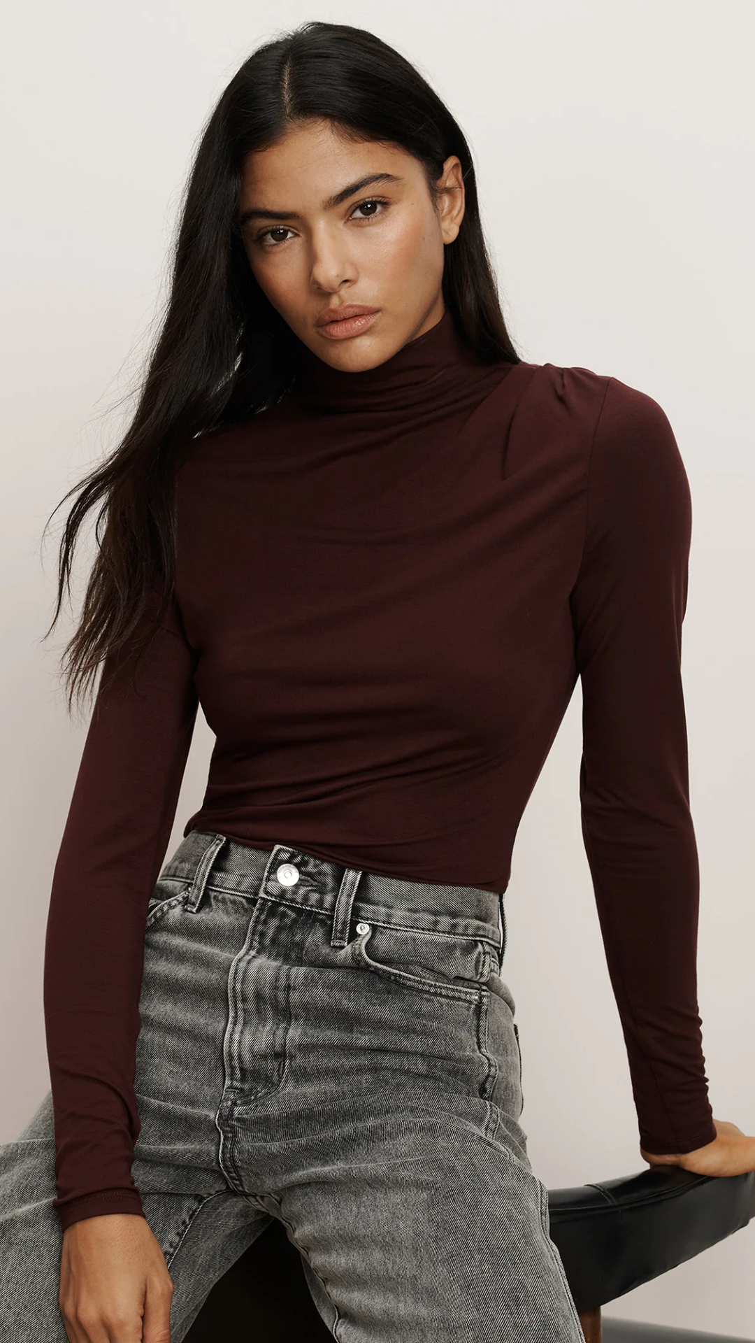 Veronica Beard Mylie Top in Raisin