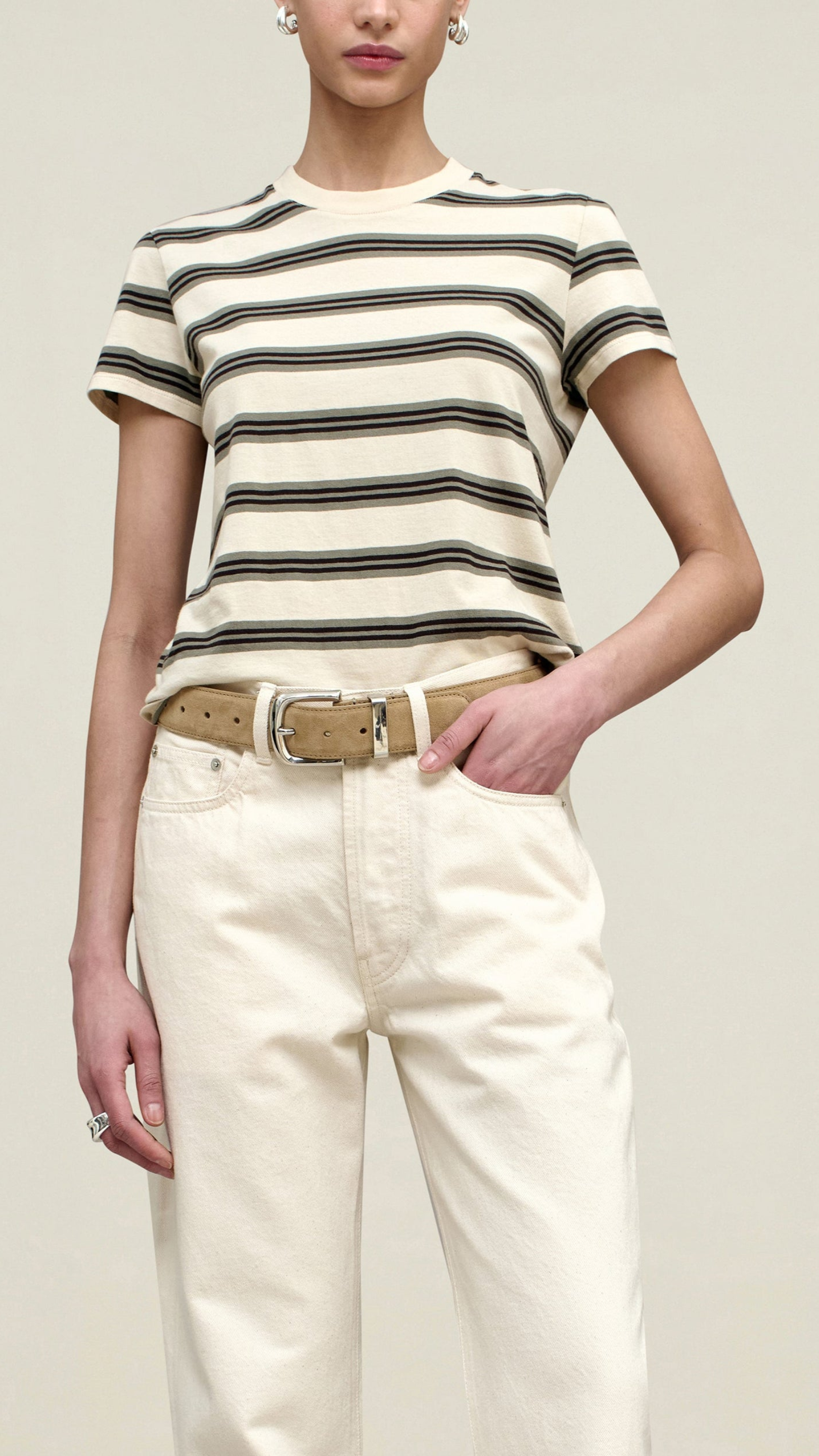 Kallmeyer Kenzie Tee in Mink Stripe