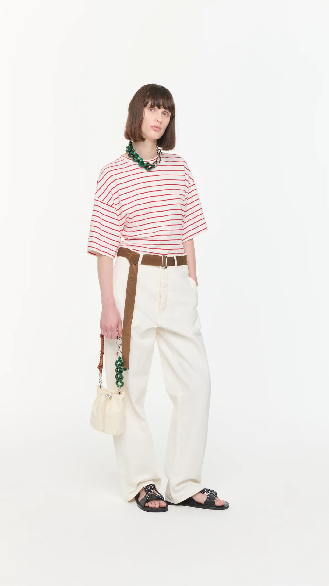 Plan C Chain & Malachite Necklace in Green