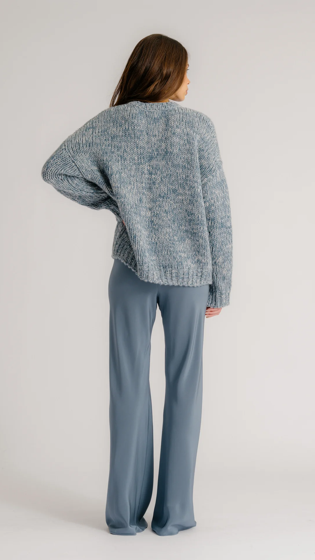 Sablyn Rio Flared Bias Cut Pant in Smoky Blue