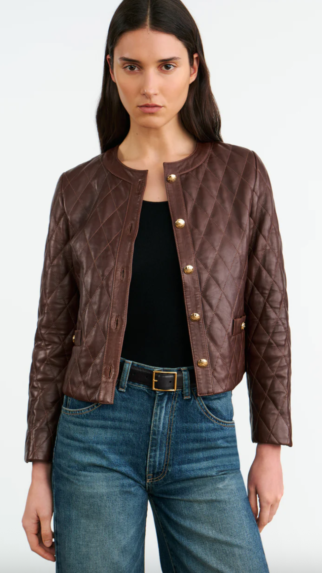 Nili Lotan Amy Leather Jacket in Bordeaux