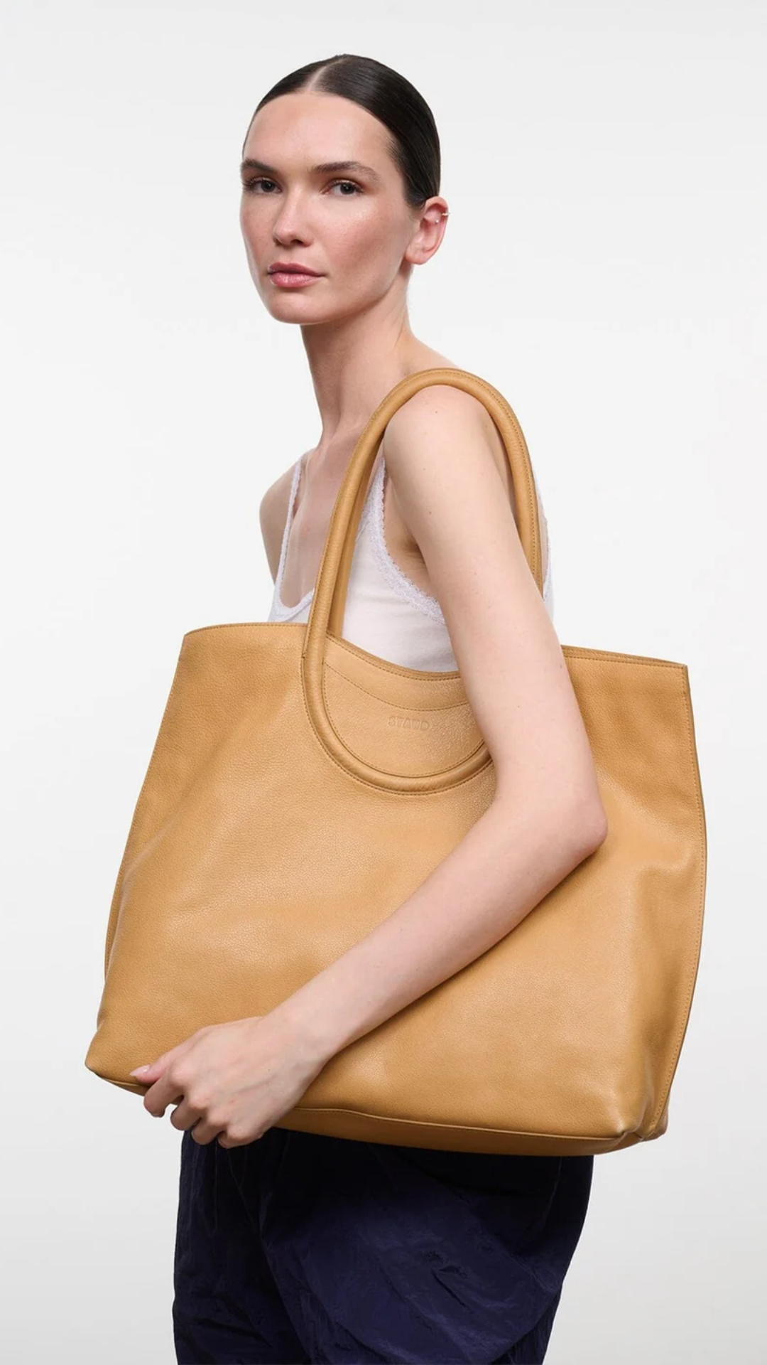 Staud Maude North-South Tote in Cashew